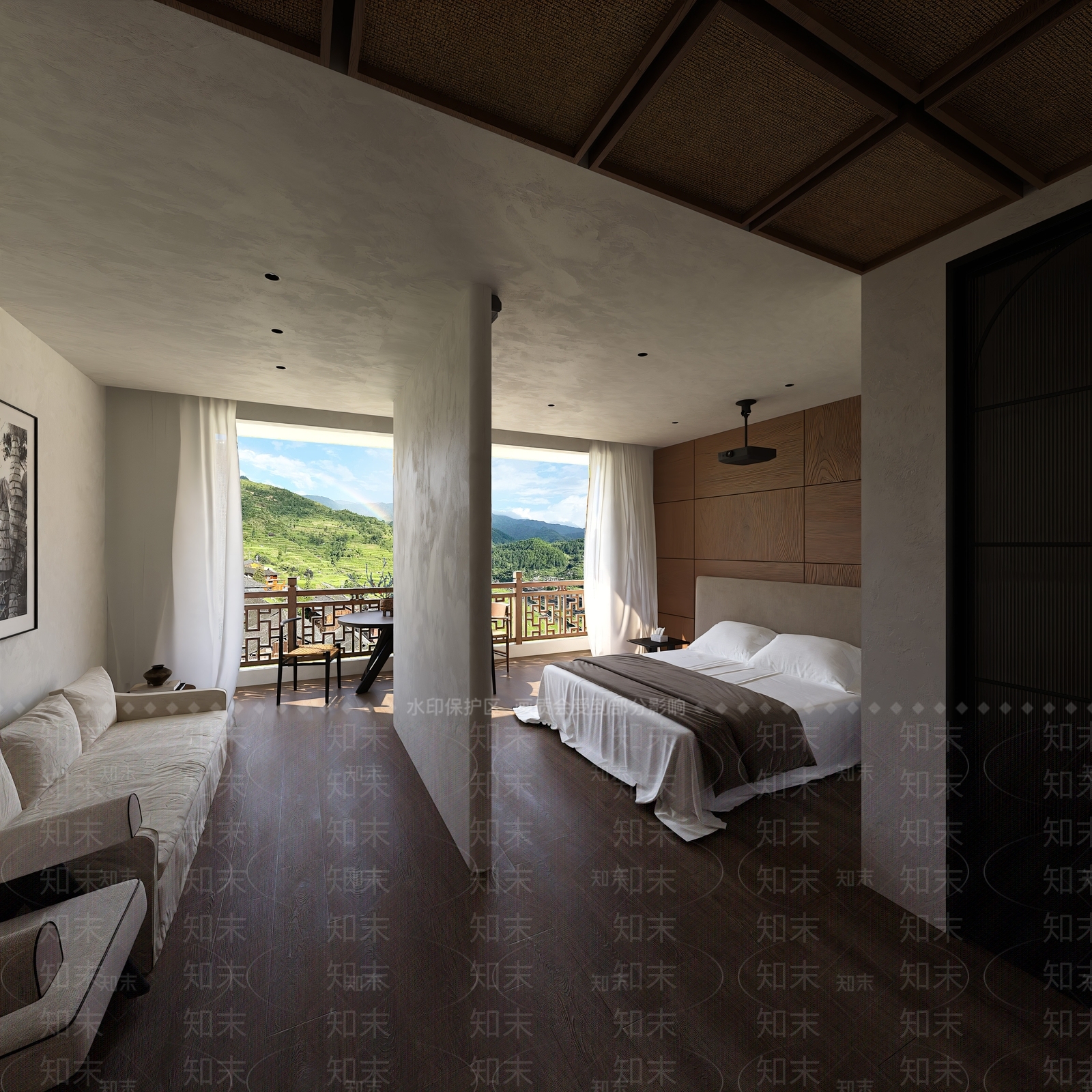 侘寂禅意民宿客房3D模型下载【ID:1204024264】