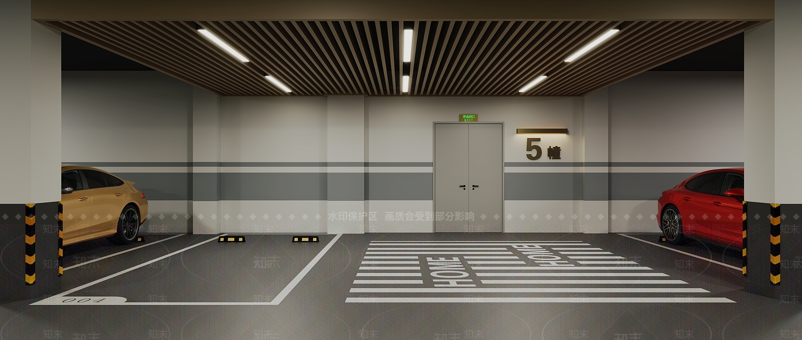 现代室内停车场3D模型下载【ID:1204027031】