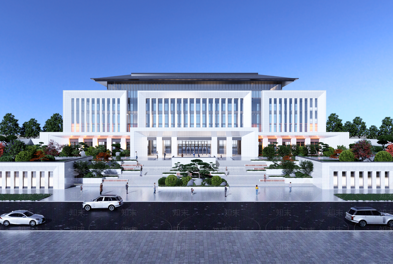 现代政府办公楼SU模型下载【ID:1204027111】