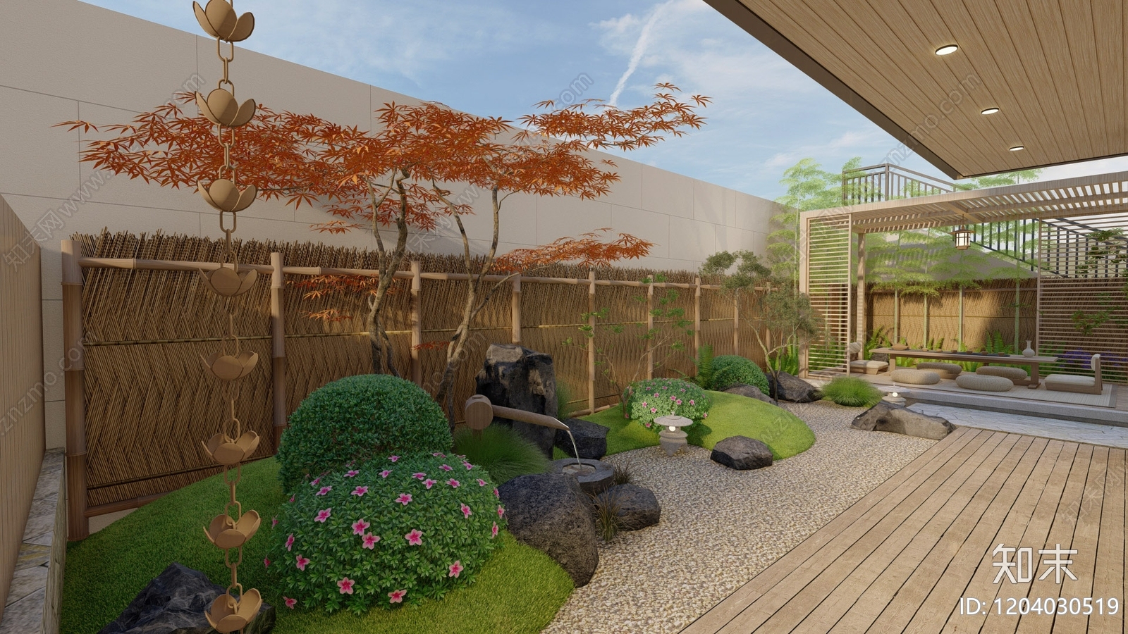 日式禅意庭院施工图下载【ID:1204030519】