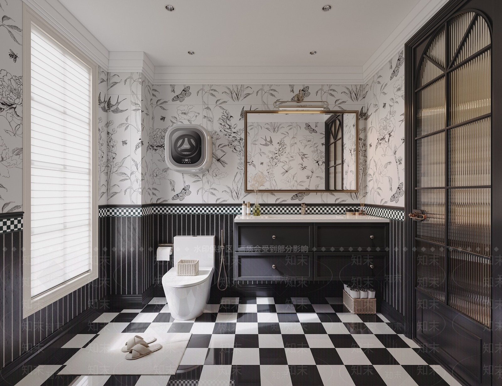 美式中古卫生间3D模型下载【ID:1204033649】