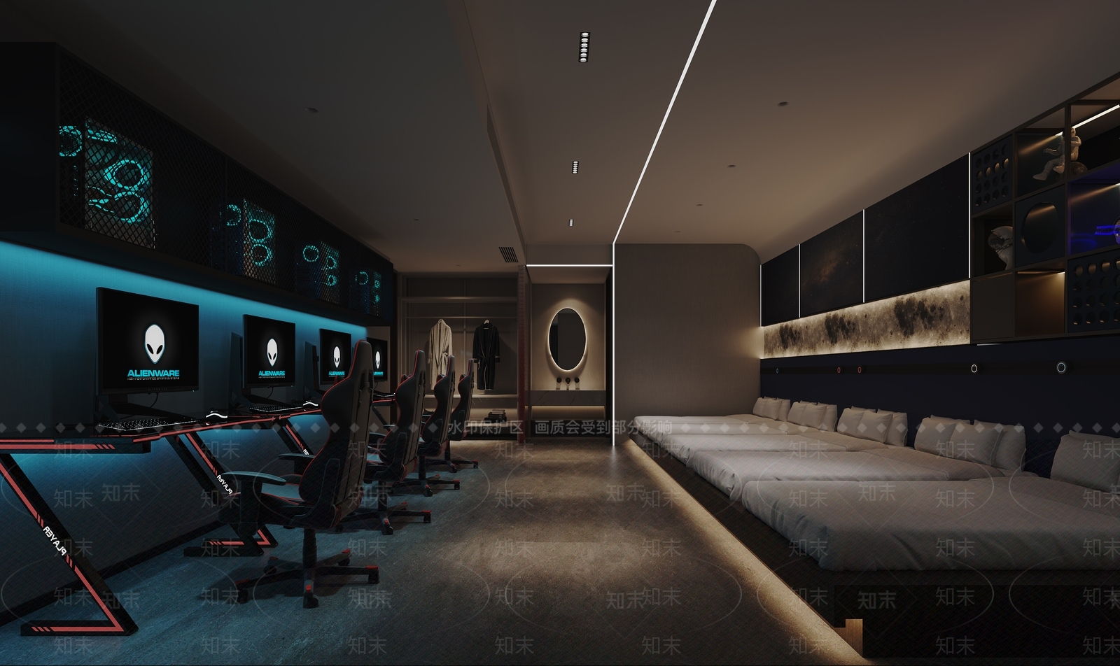 现代电竞房3D模型下载【ID:1204035233】