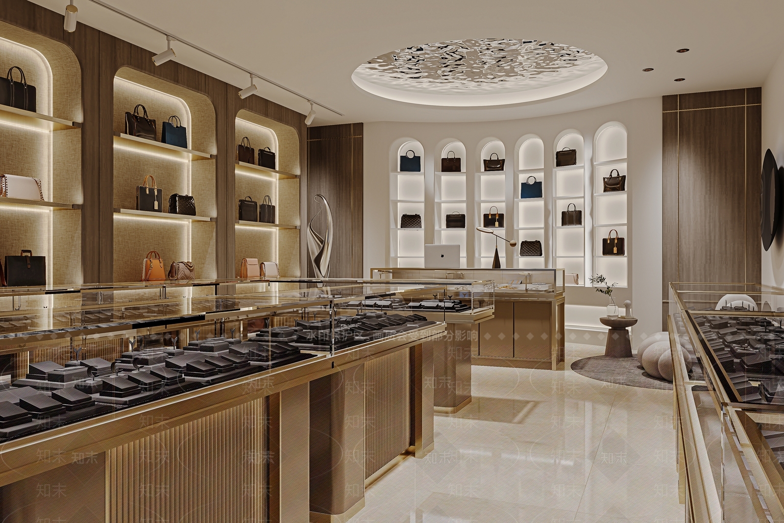 现代轻奢珠宝店3D模型下载【ID:1204035326】