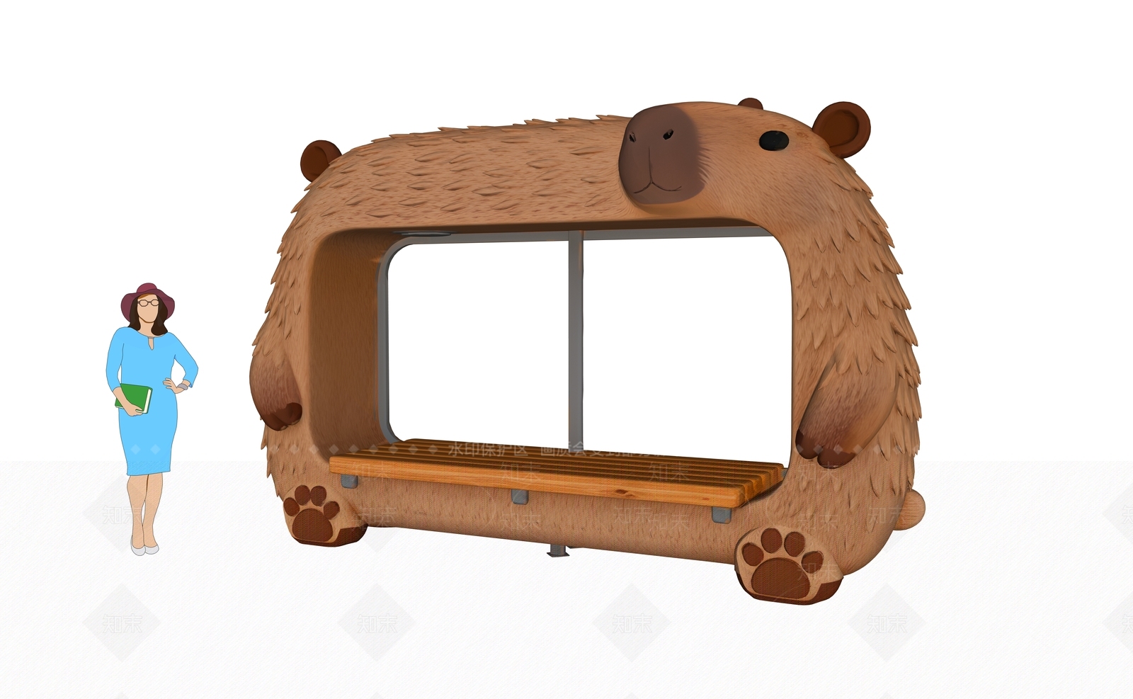 现代廊架SU模型下载【ID:1204146524】