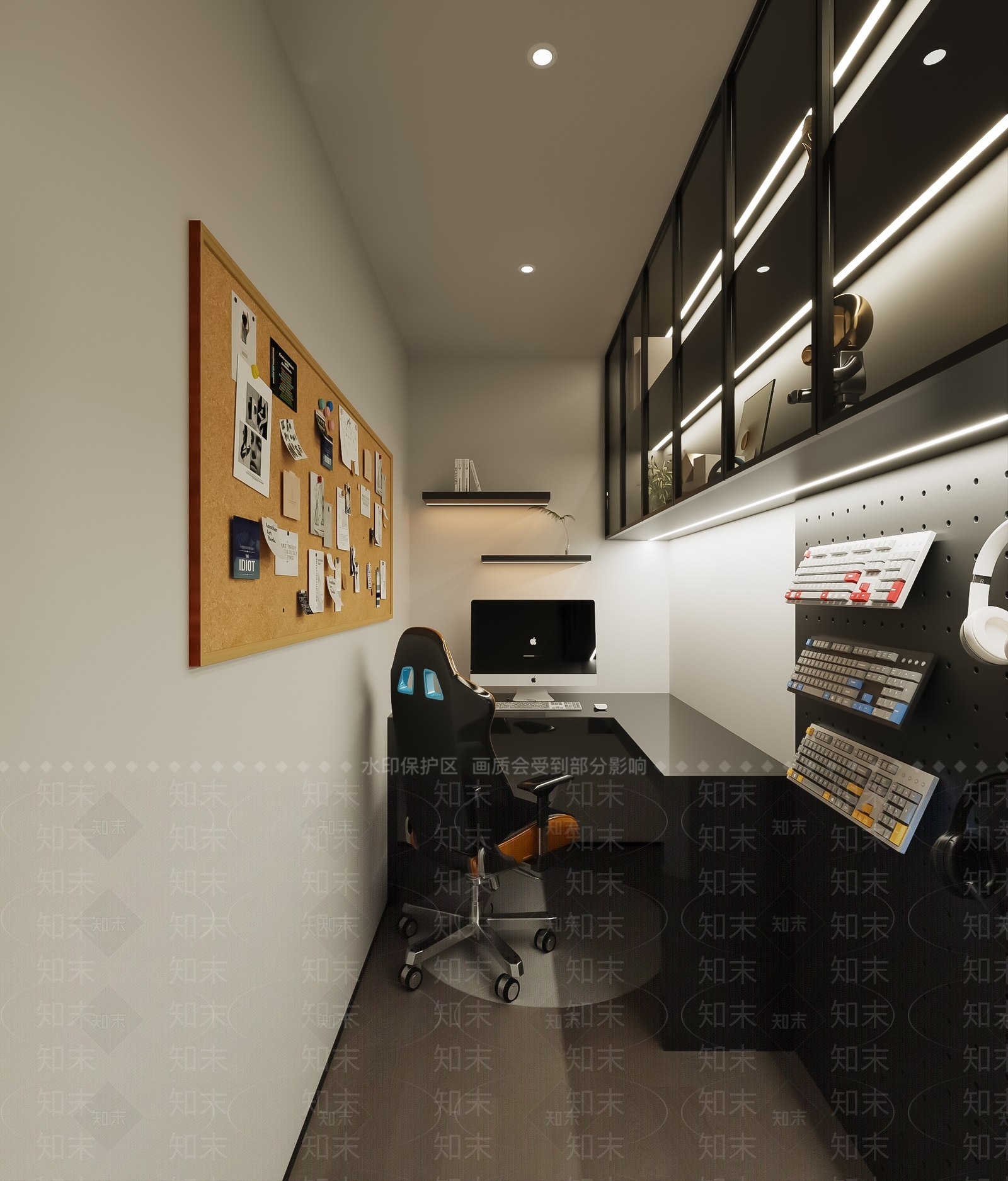 现代书房3D模型下载【ID:1204040766】