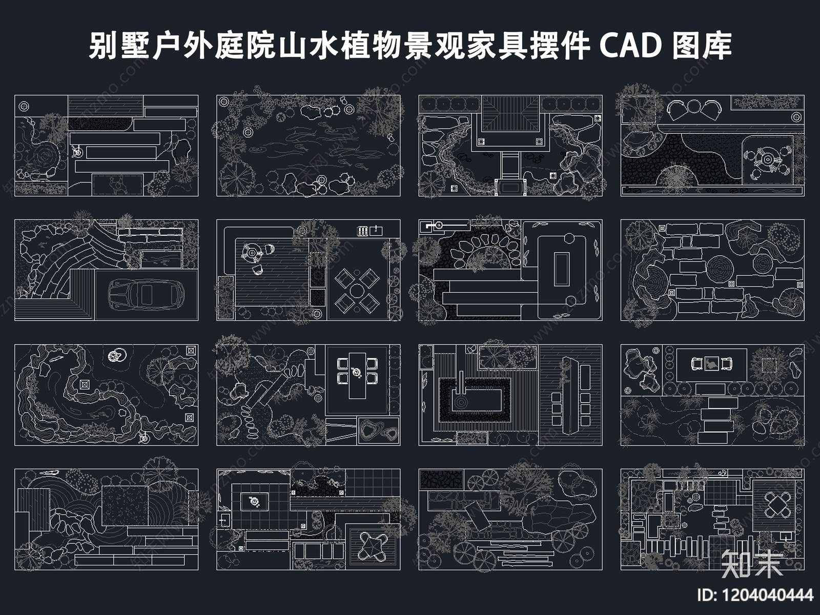 中式侘寂综合景观图库cad施工图下载【ID:1204040444】