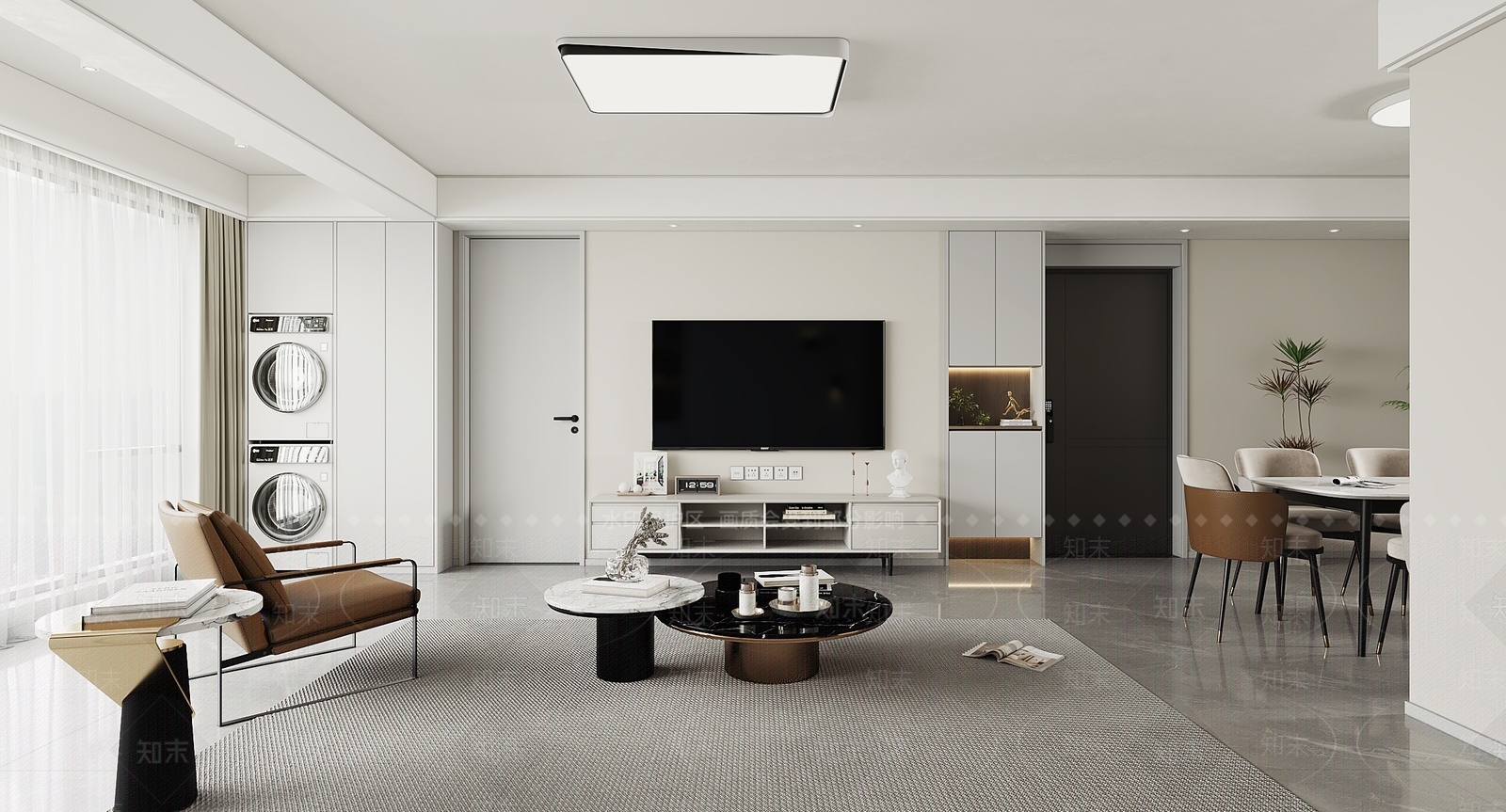 现代客餐厅3D模型下载【ID:1204041610】