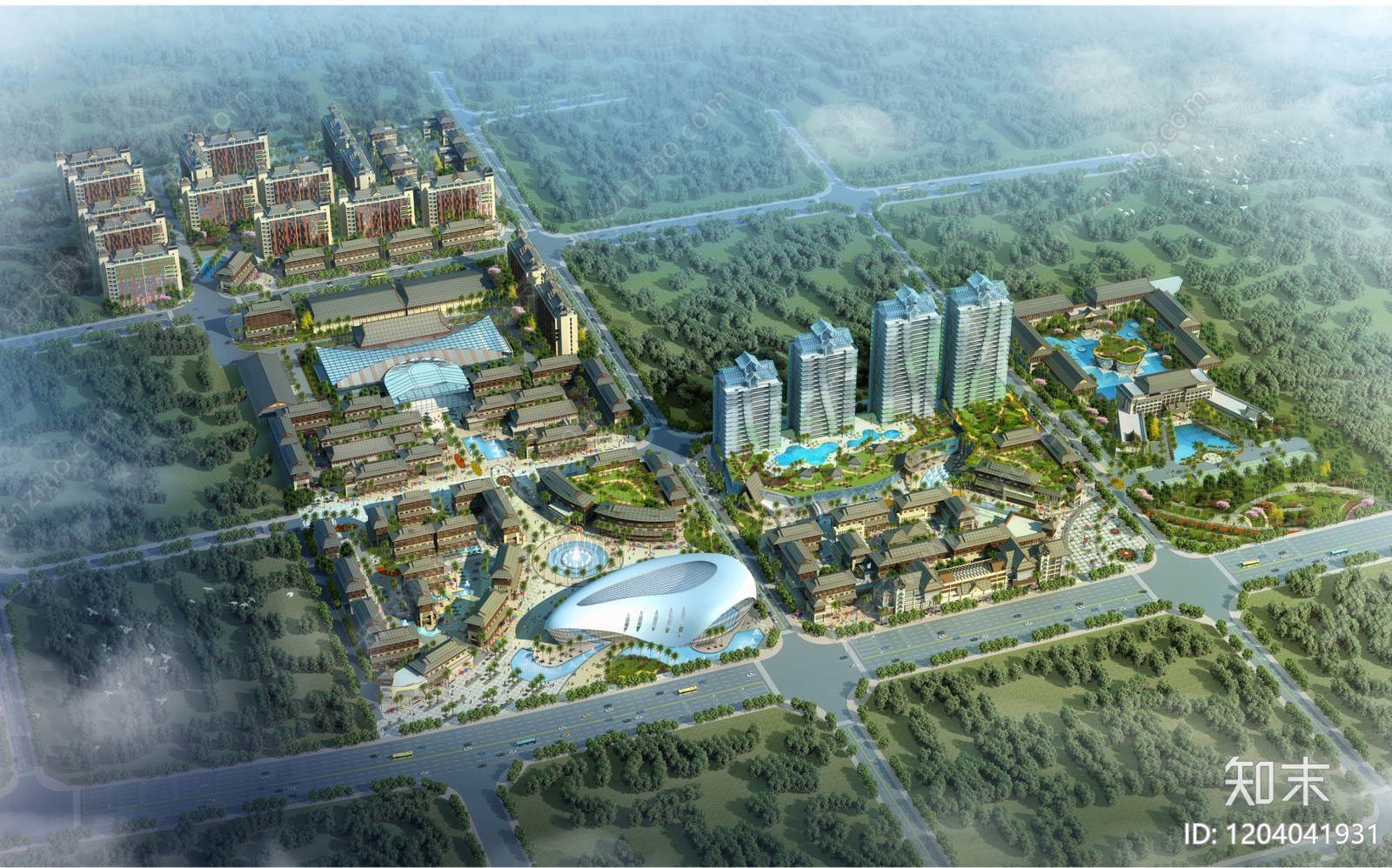 中式商业综合体建筑下载【ID:1204041931】