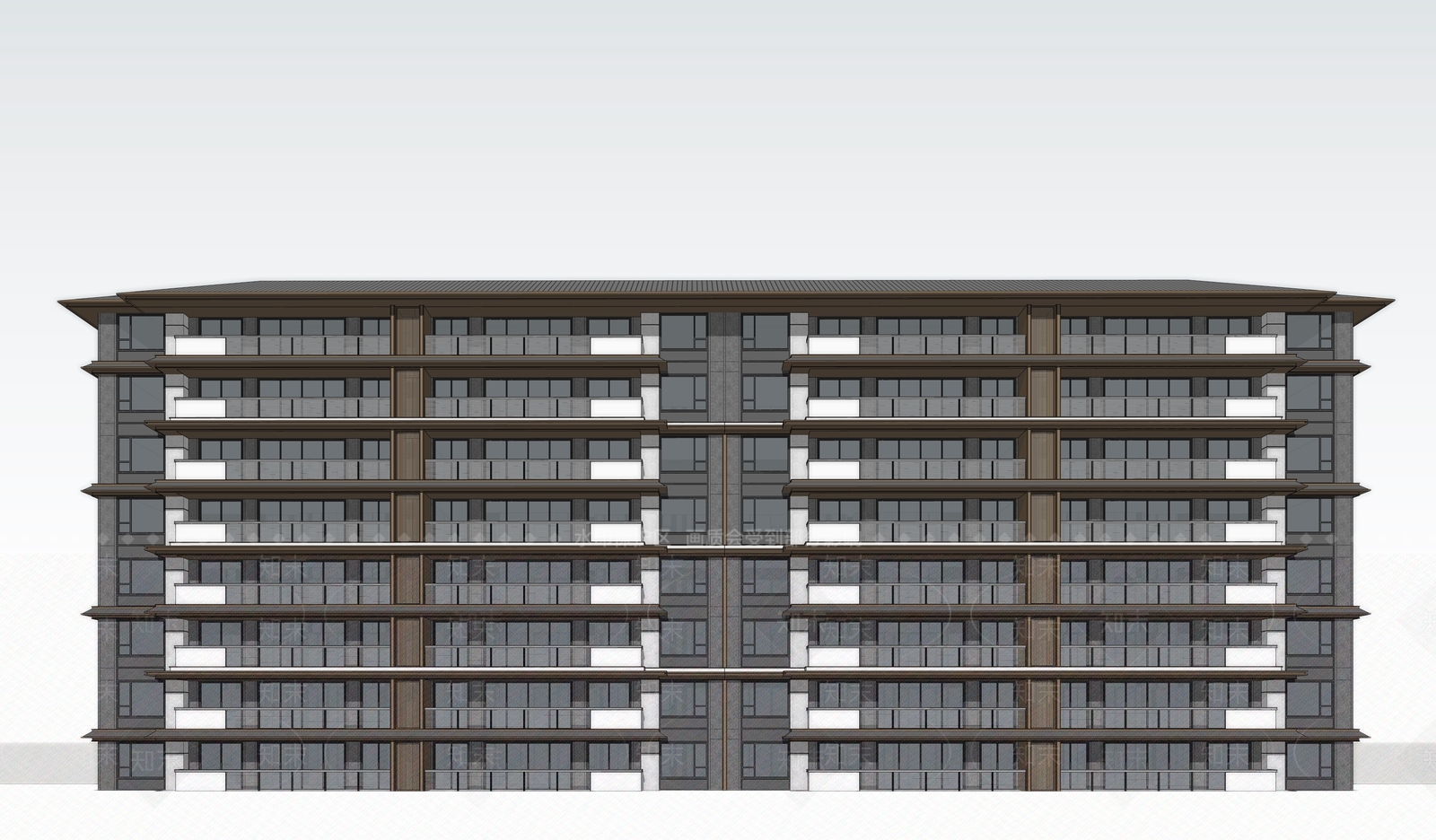 现代新中式多层住宅SU模型下载【ID:1204041809】
