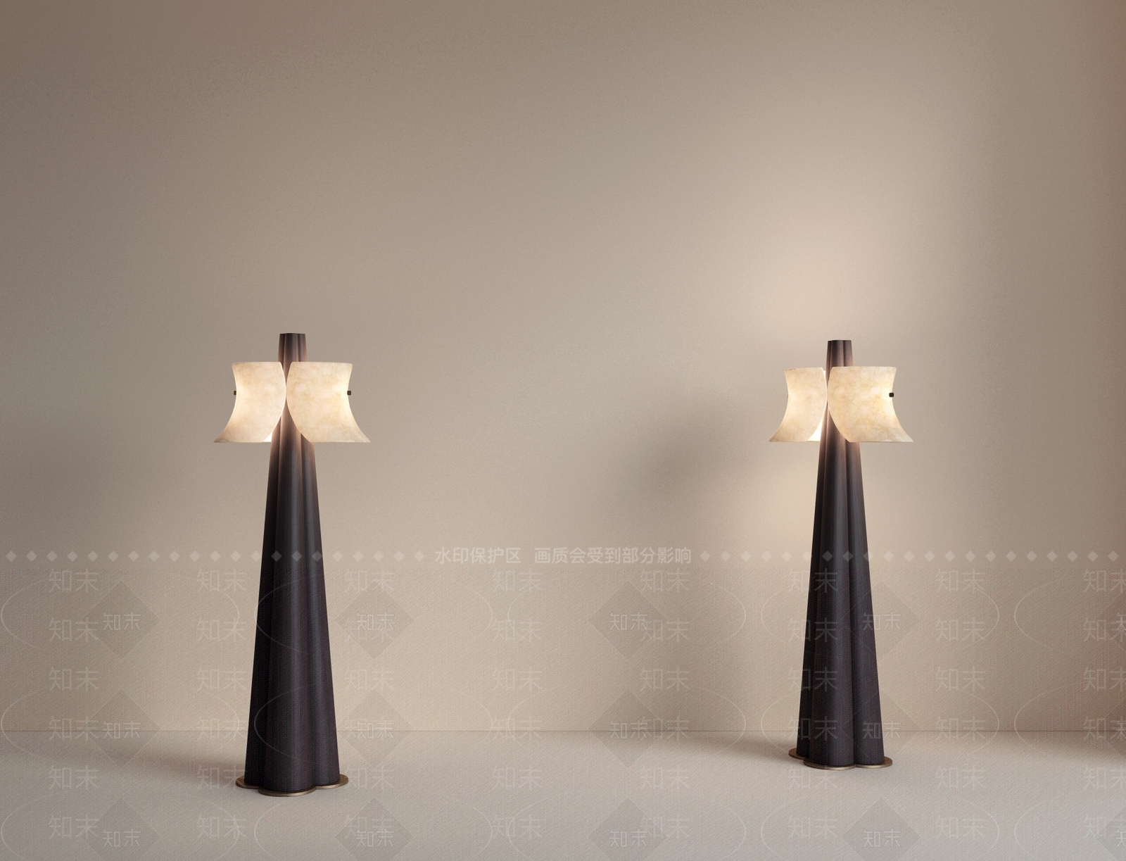 现代复古落地灯SU模型下载【ID:1204042162】