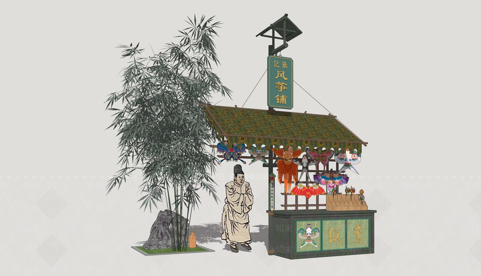 售卖亭SU模型下载【ID:1204042246】