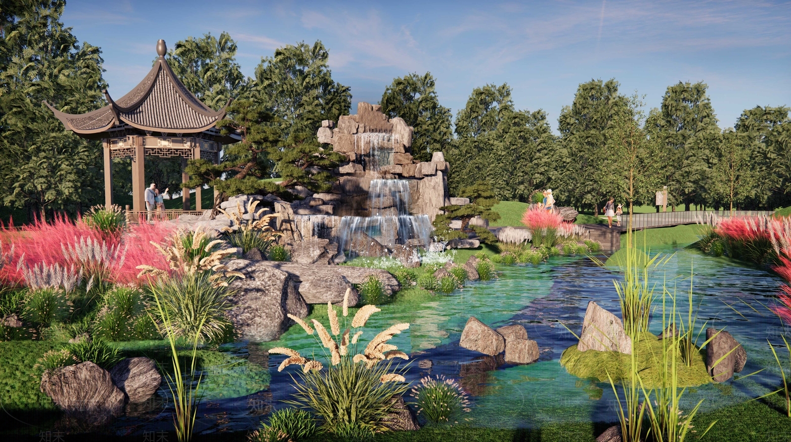 中式新中式景观公园SU模型下载【ID:1204045078】