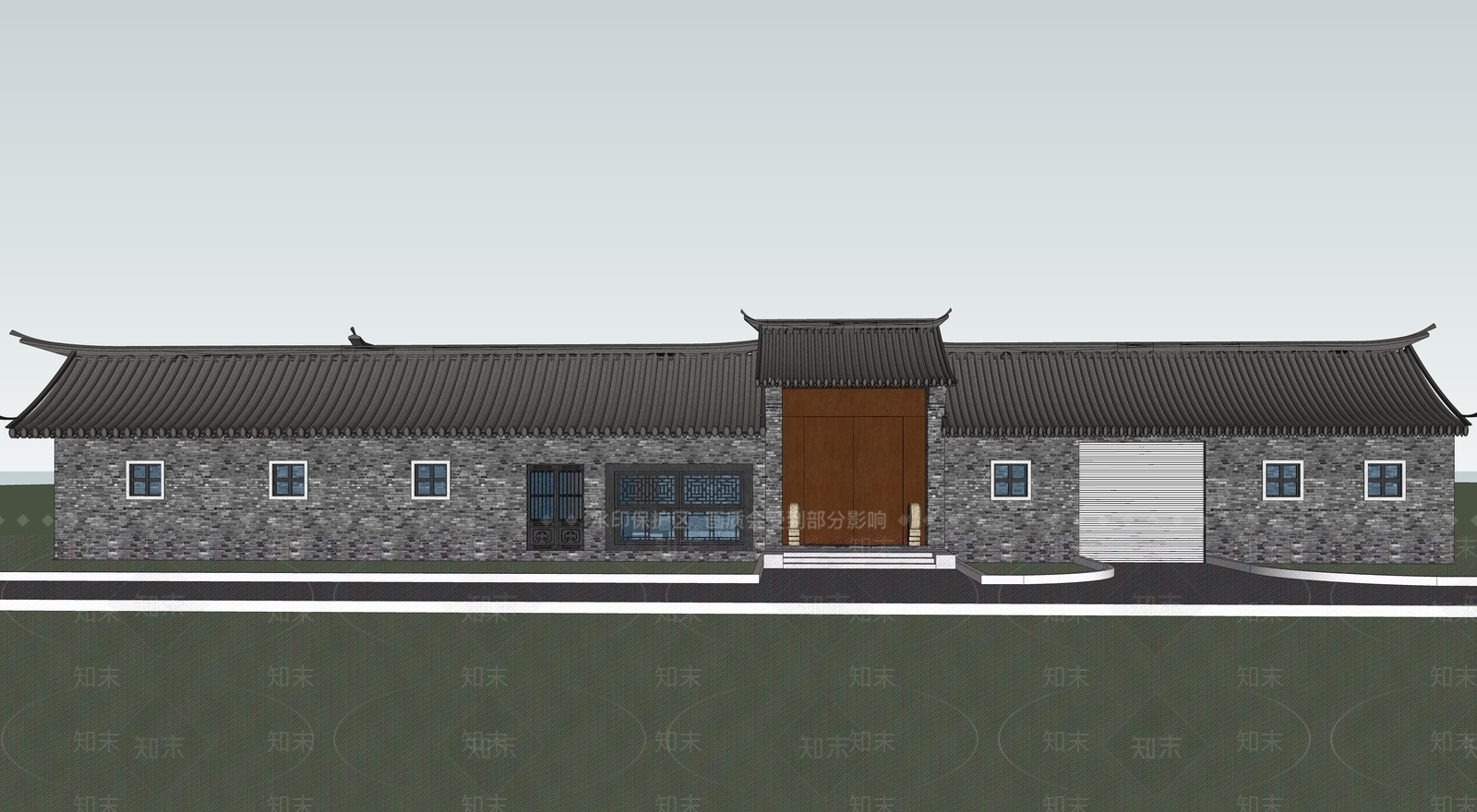 中式四合院SU模型下载【ID:1204047279】