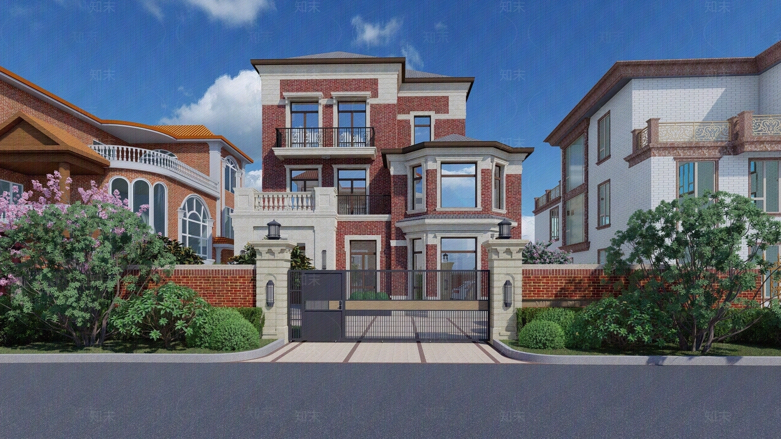 现代欧式建筑外立面贴图下载【ID:1204053605】