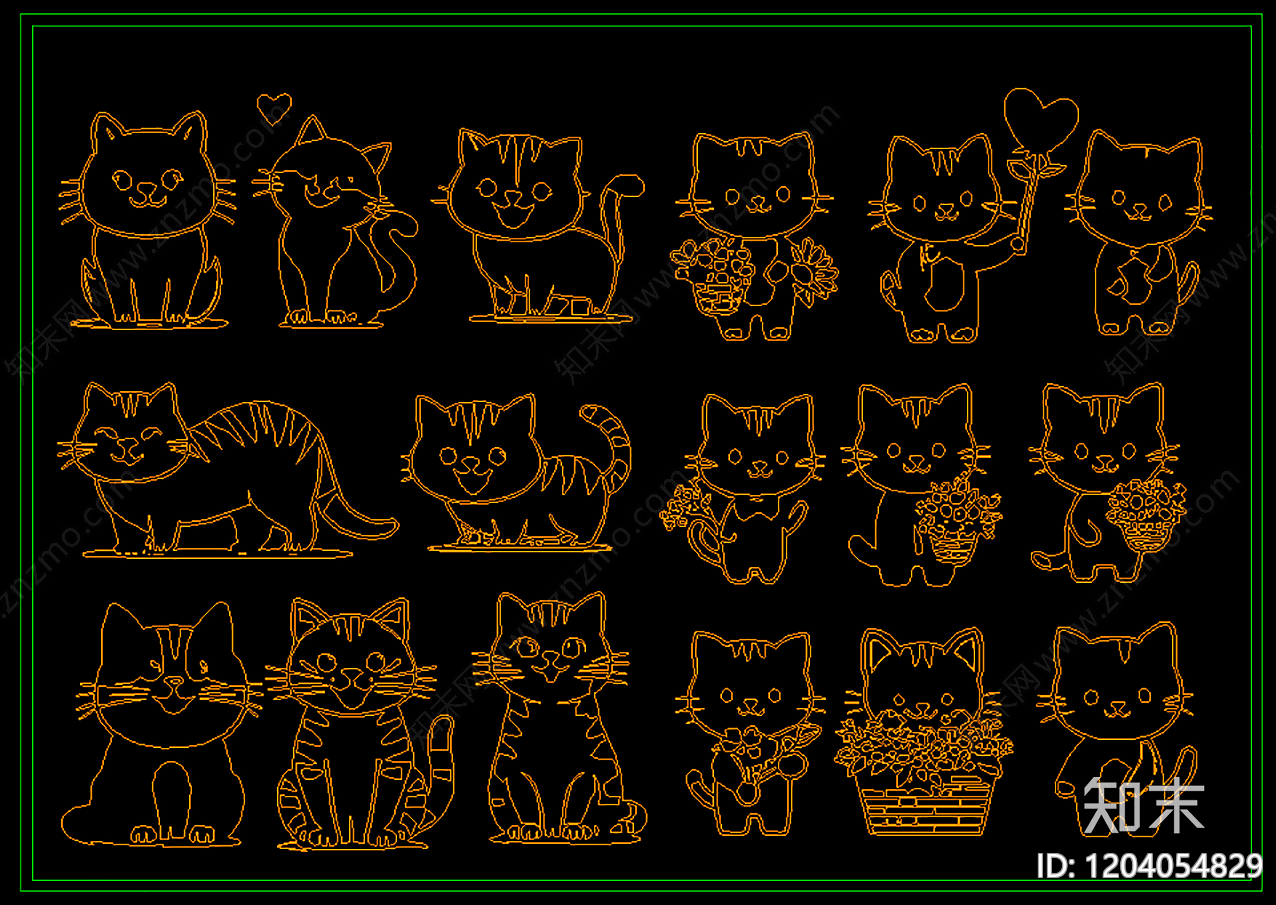 现代极简动物施工图下载【ID:1204054829】