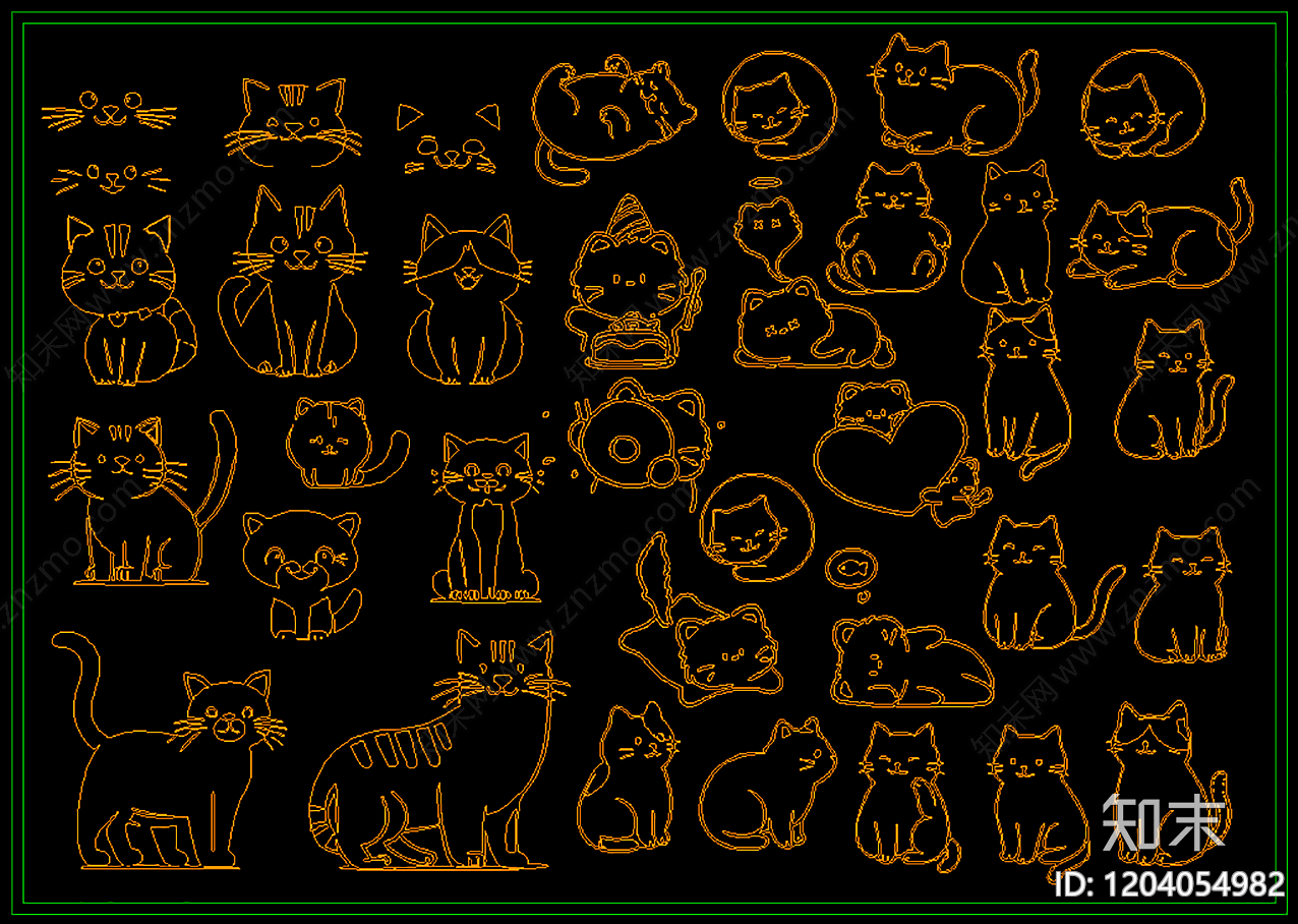 现代极简动物施工图下载【ID:1204054982】