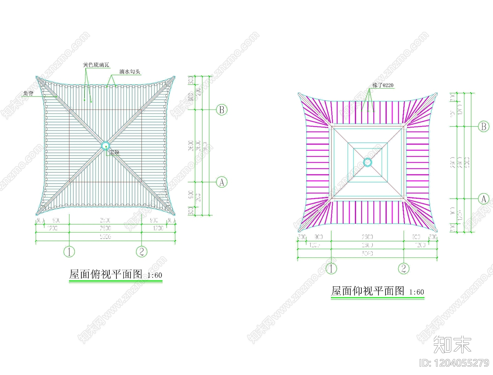 仿古建筑cad施工图下载【ID:1204055279】