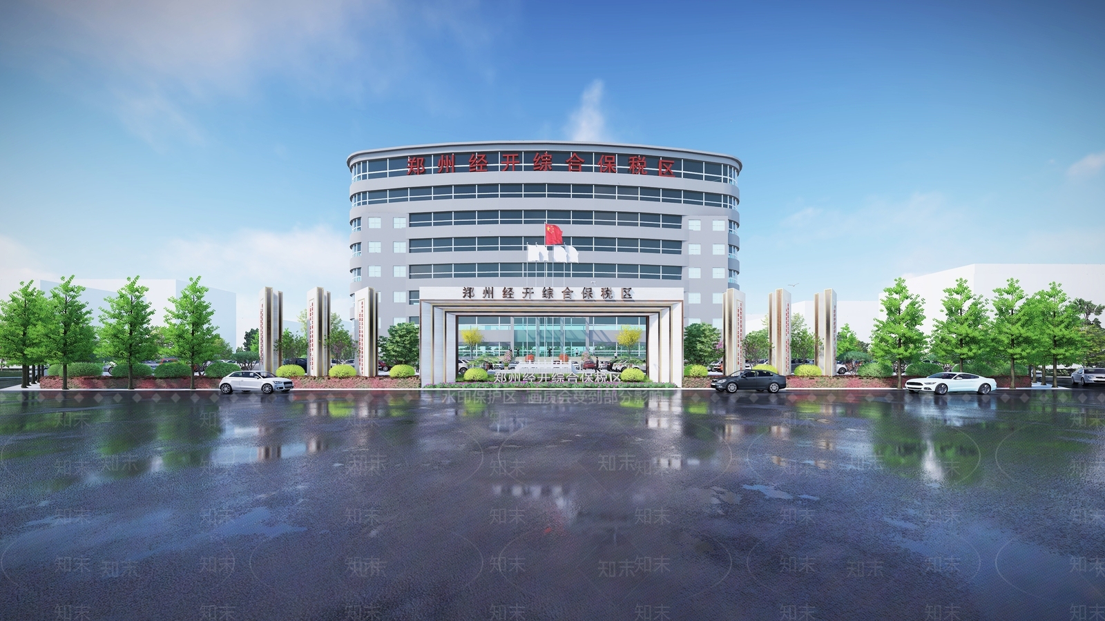 现代产业园办公楼SU模型下载【ID:1204056219】