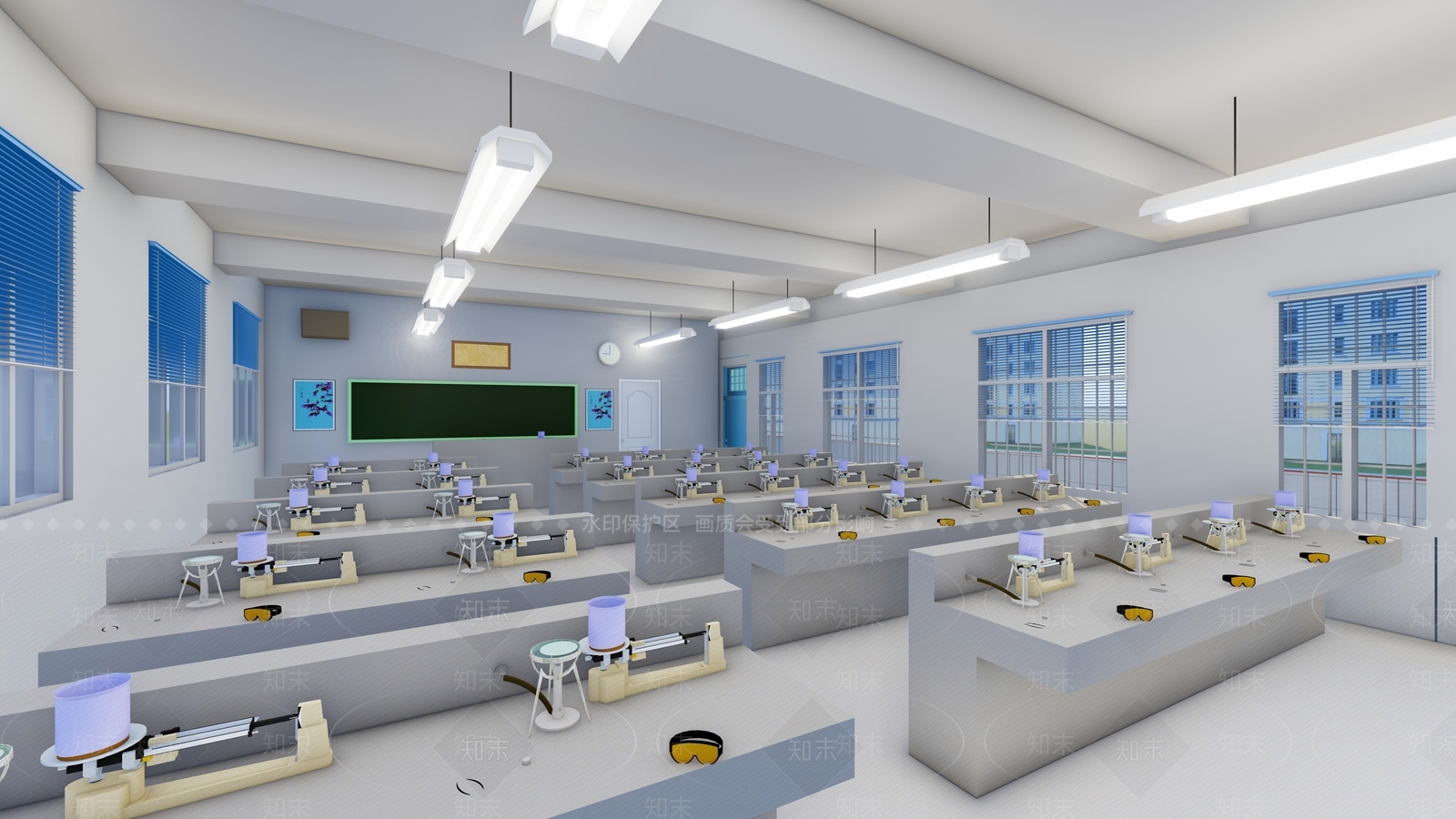 现代新中式小学SU模型下载【ID:1204056485】