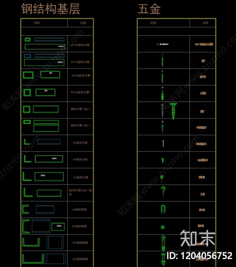 工装综合图库cad施工图下载【ID:1204056752】