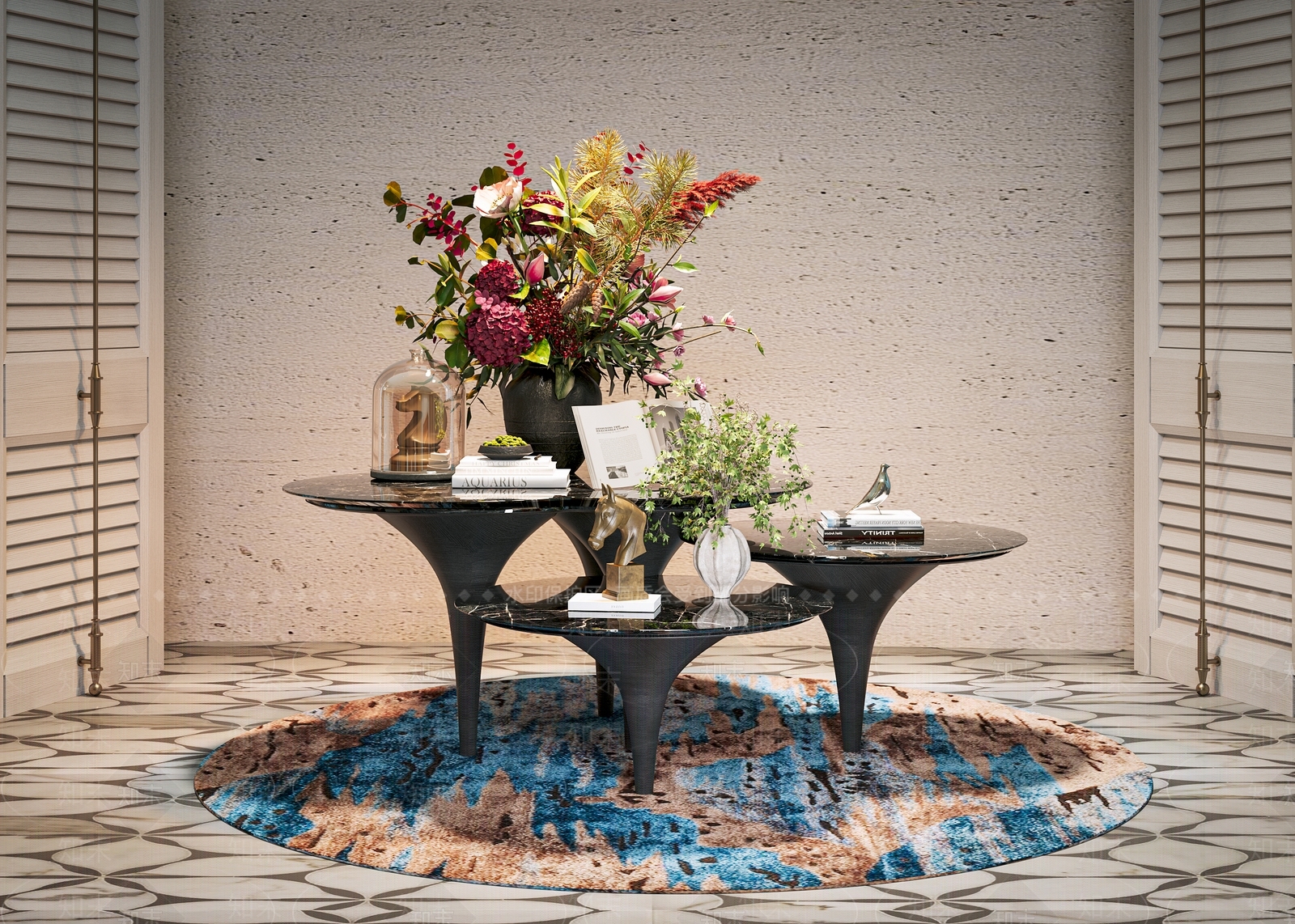 现代摆件组合3D模型下载【ID:1204059283】