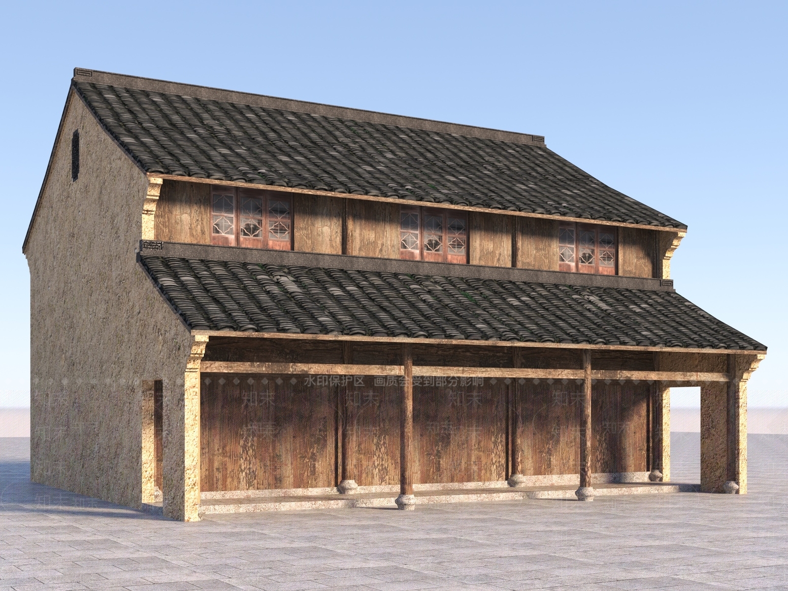 中式古建3D模型下载【ID:1204065384】