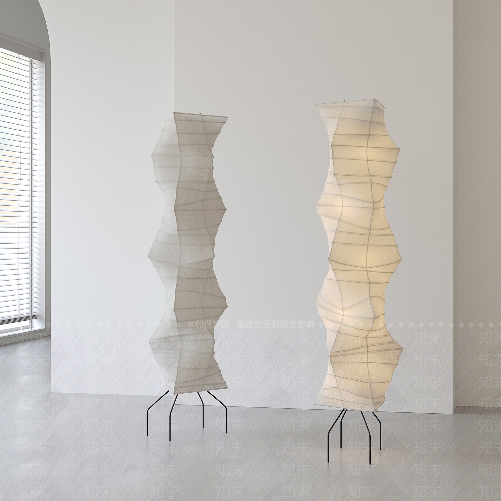 侘寂中古落地灯3D模型下载【ID:1204067466】