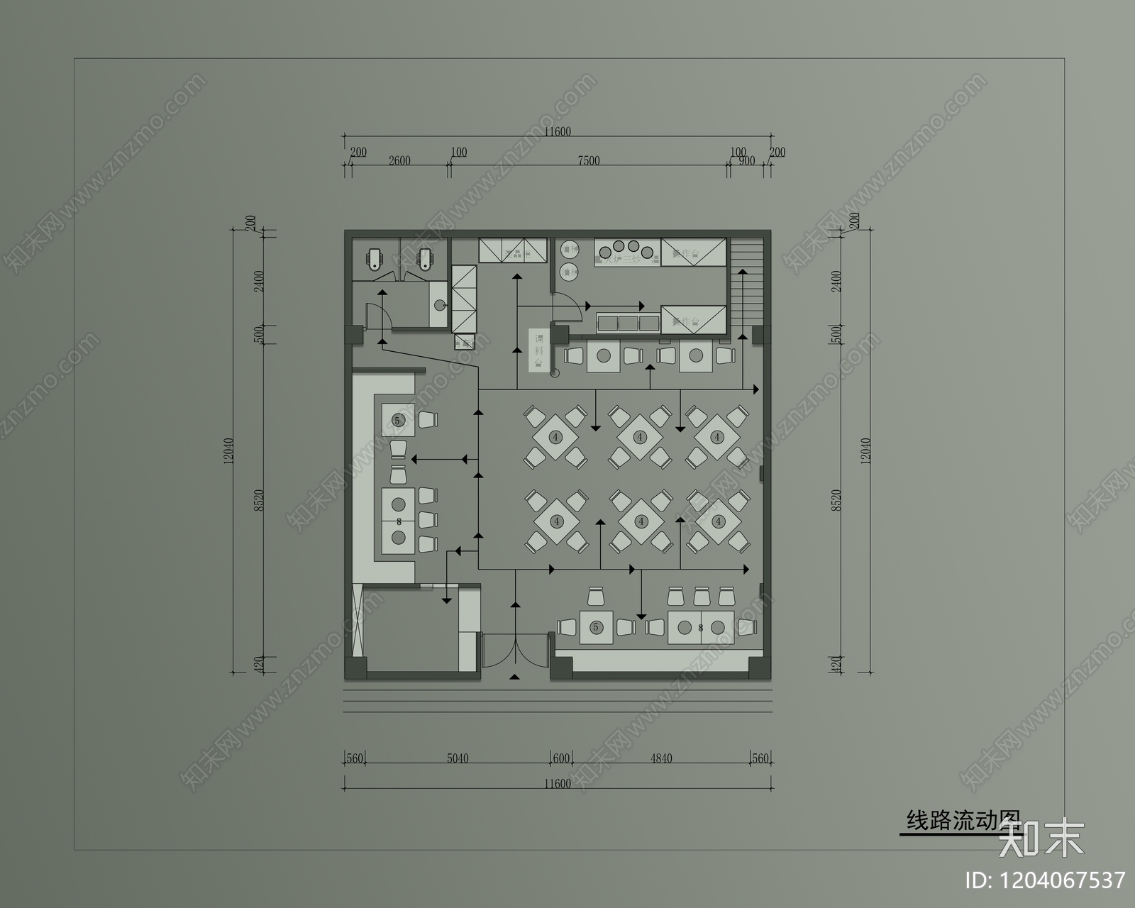 现代火锅店cad施工图下载【ID:1204067537】