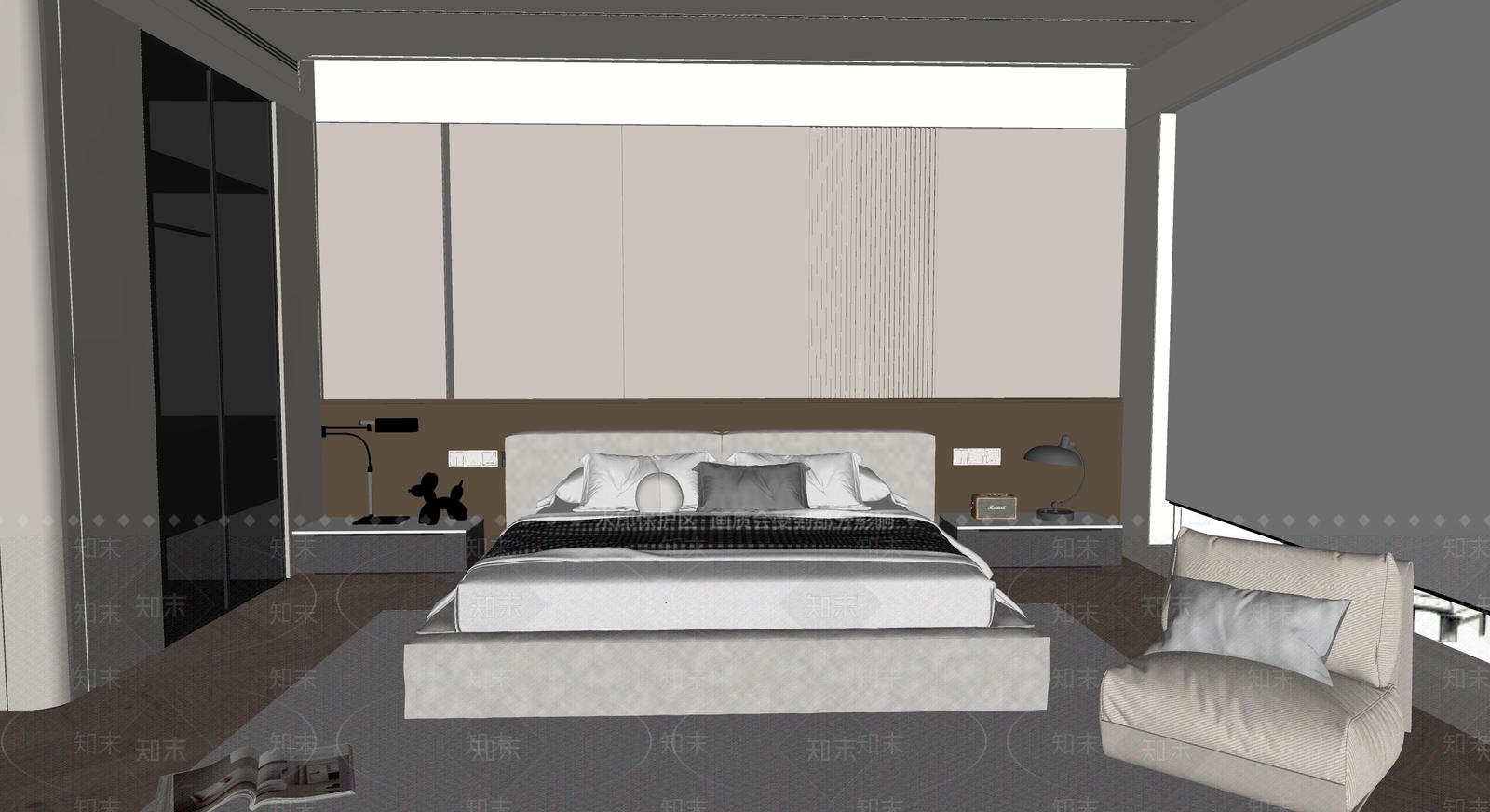 现代家居卧室SU模型下载【ID:1204071511】