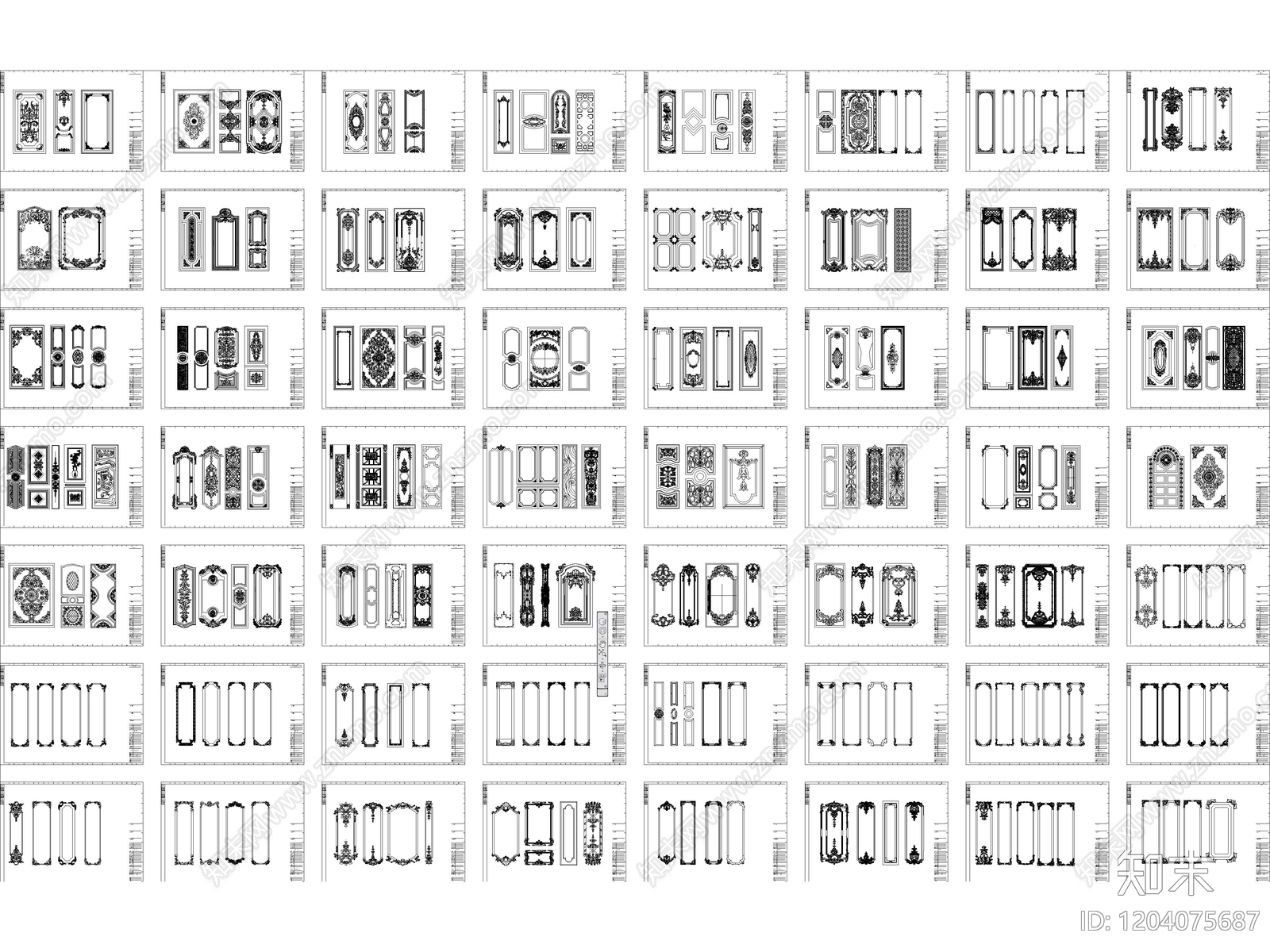 雕花施工图下载【ID:1204075687】