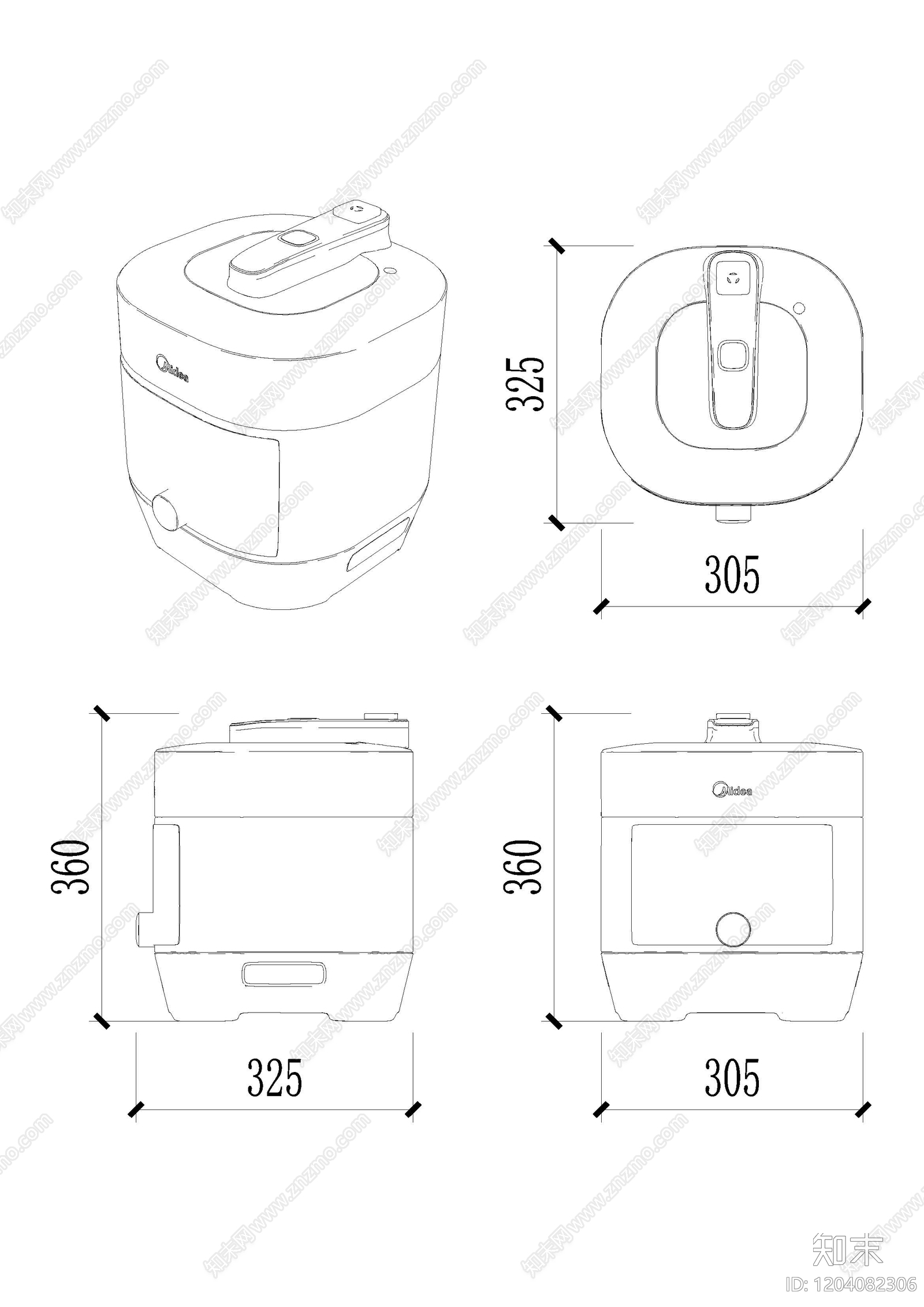 电器三视图施工图下载【ID:1204082306】