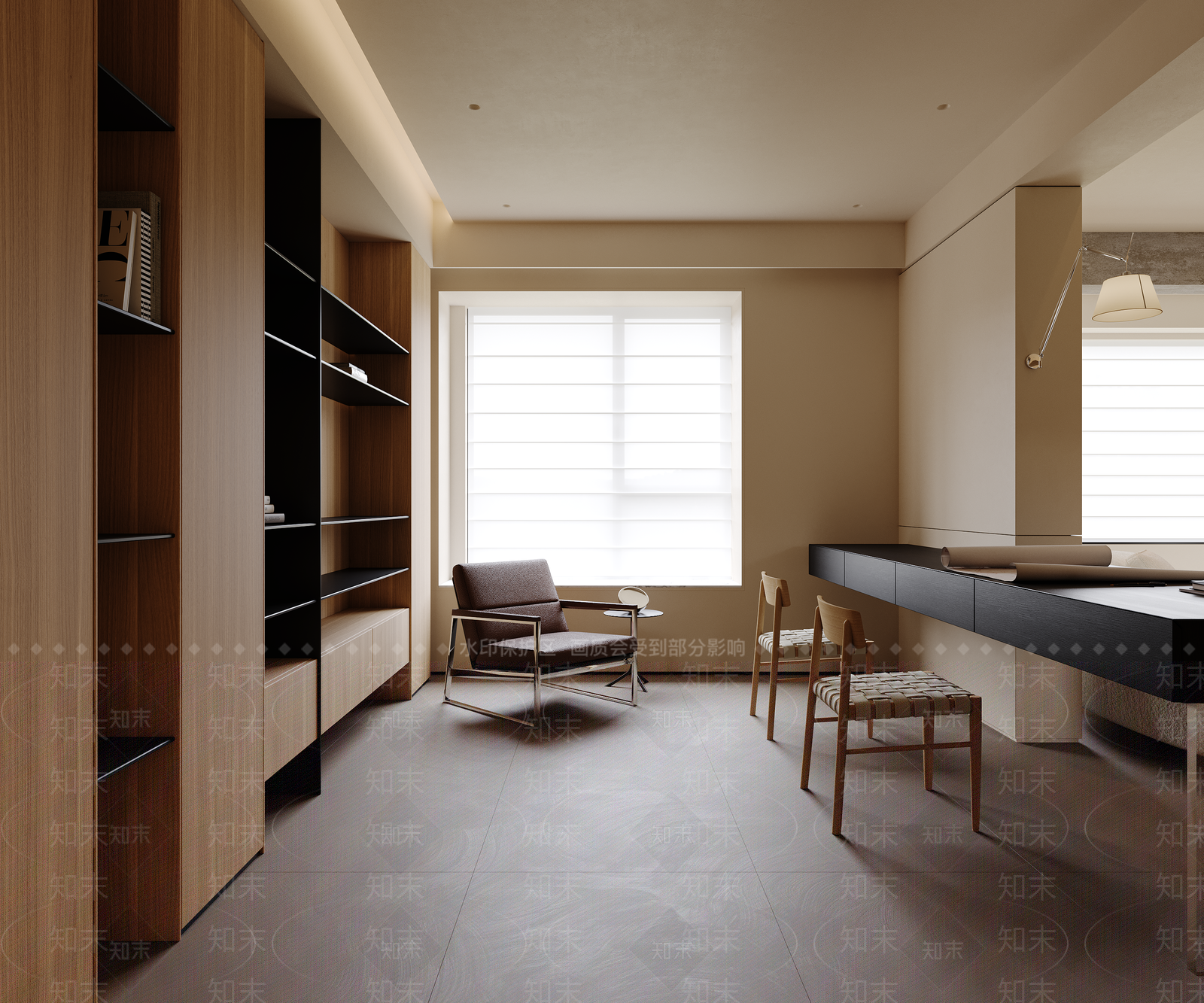 现代原木家居客厅3D模型下载【ID:1204083153】