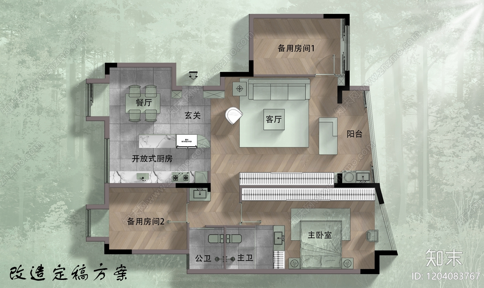 日式室内彩平图下载【ID:1204083767】
