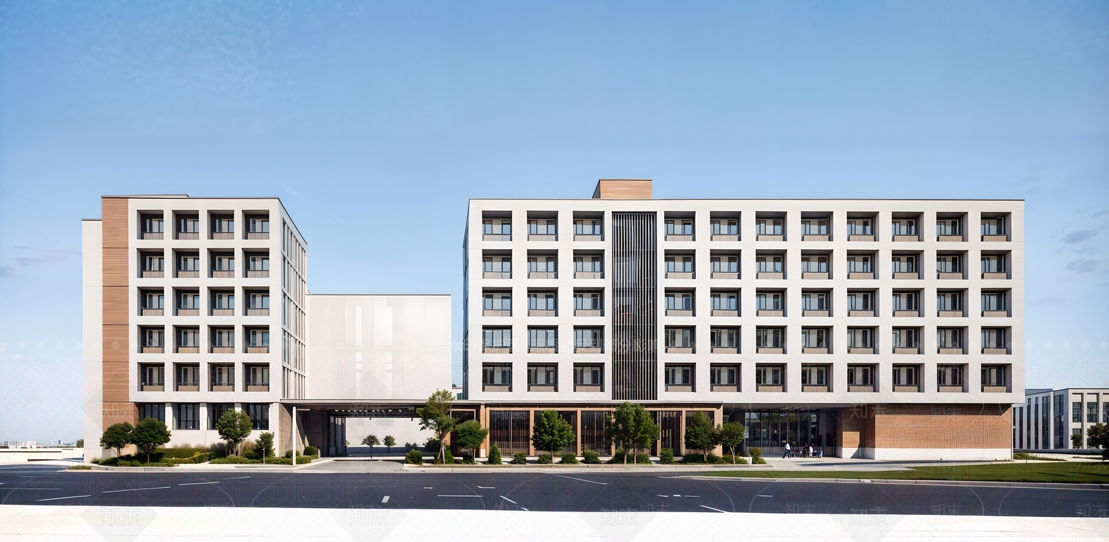 现代简约学校建筑SU模型下载【ID:1204084559】