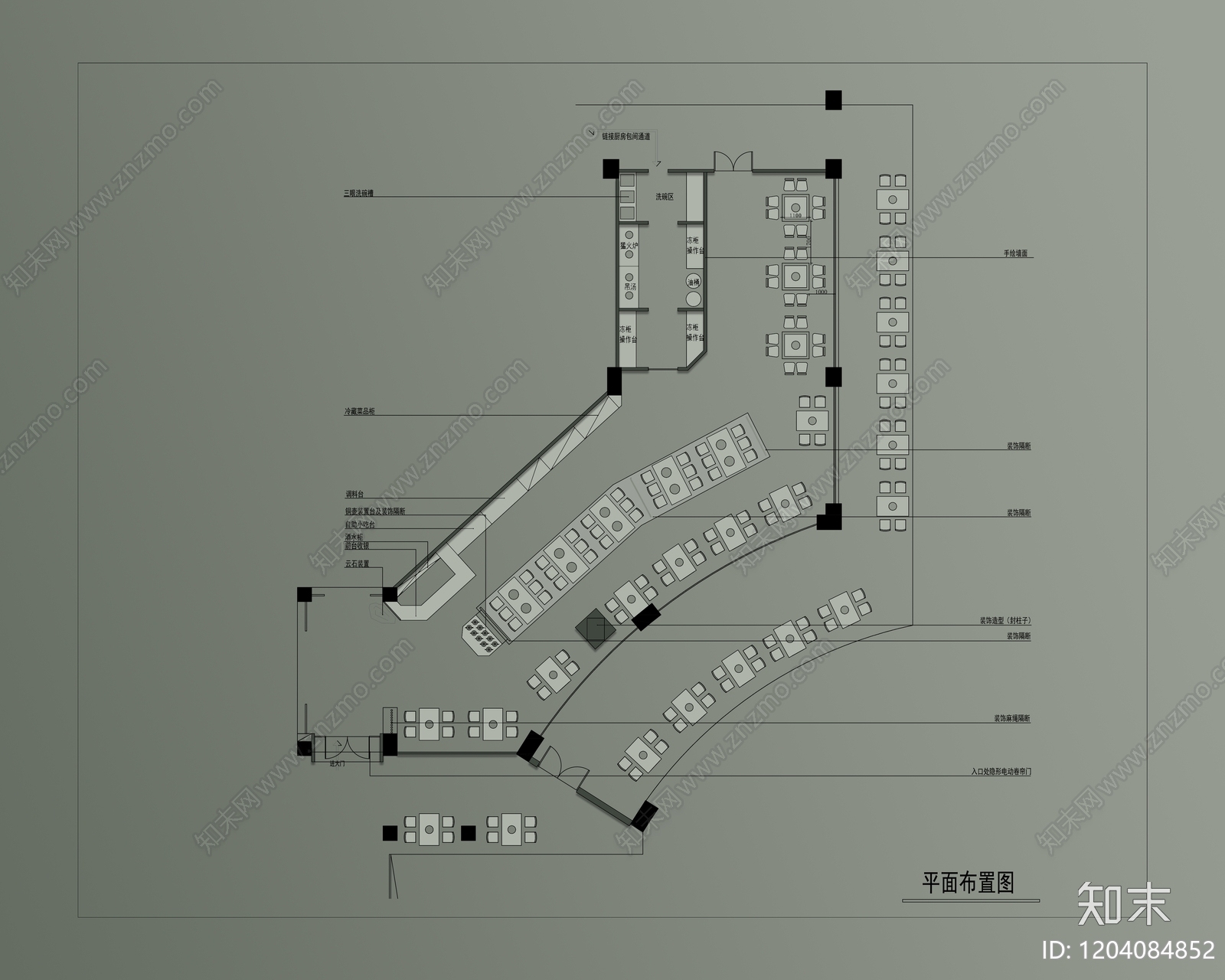 现代火锅店cad施工图下载【ID:1204084852】