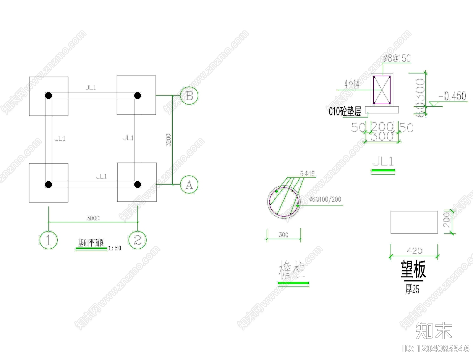 仿古建筑cad施工图下载【ID:1204085546】