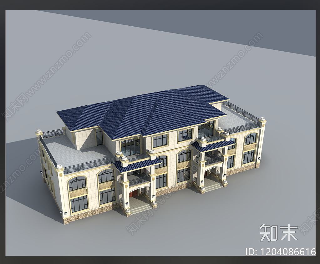 欧式简欧别墅建筑施工图下载【ID:1204086616】