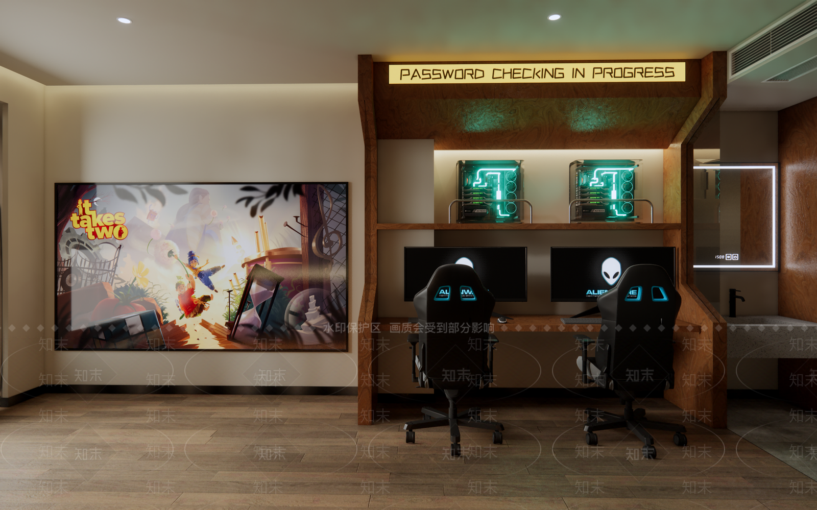 轻奢复古酒店客房SU模型下载【ID:1204086571】