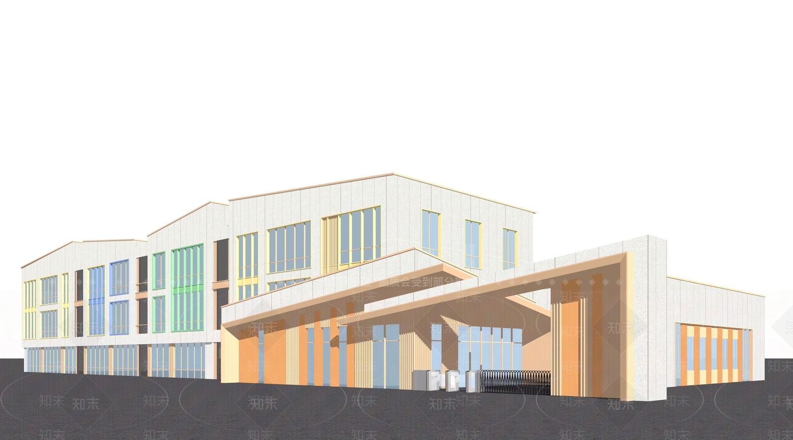 现代学校建筑SU模型下载【ID:1204086867】
