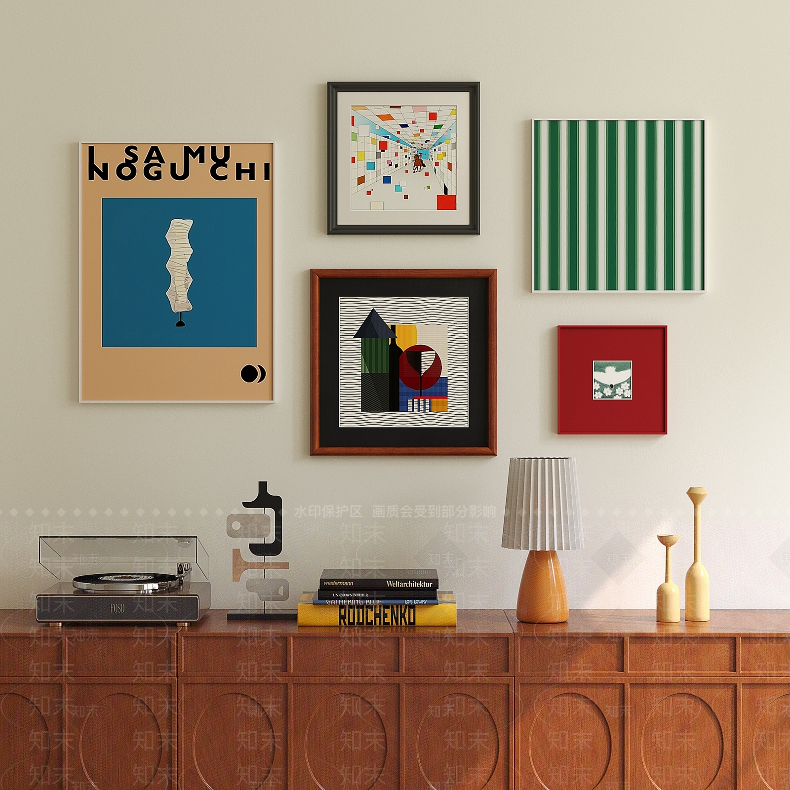 现代奶油组合画3D模型下载【ID:1204087026】