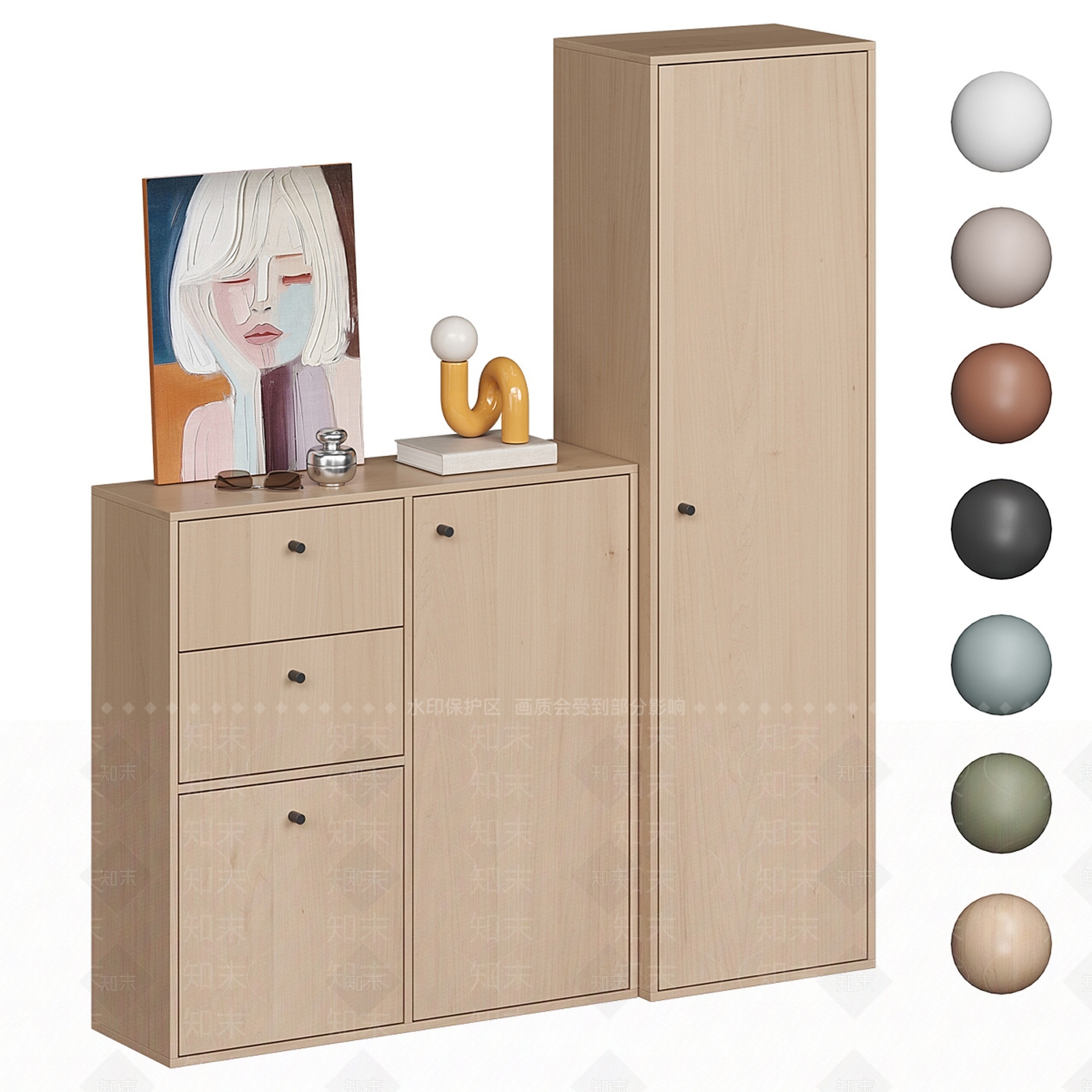 现代欧式衣柜3D模型下载【ID:1204087911】