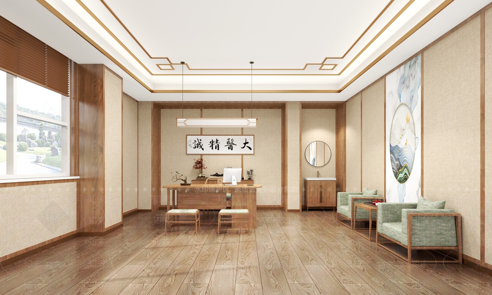 新中式中式医院SU模型下载【ID:1204091160】
