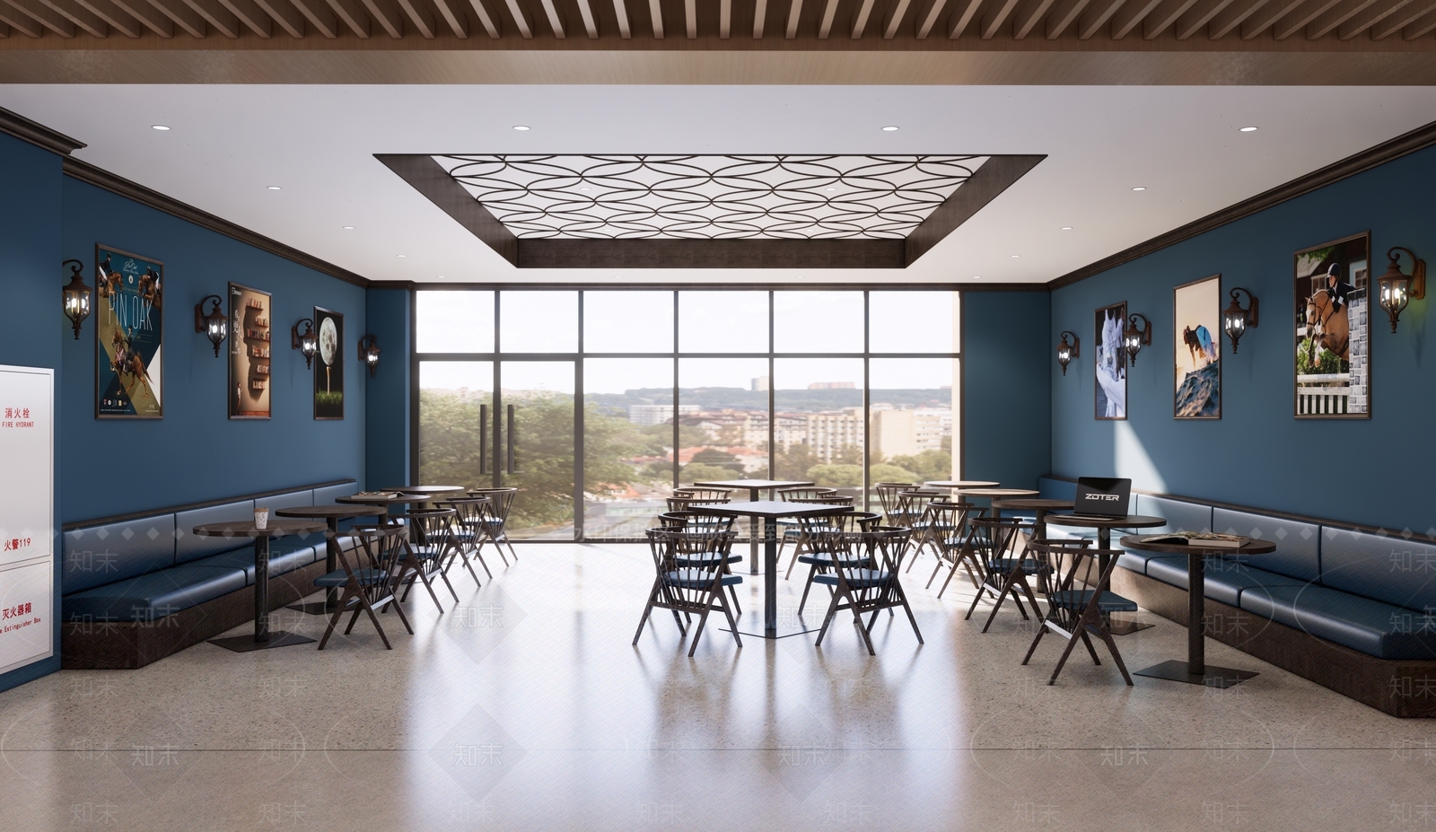 欧式北欧咖啡厅SU模型下载【ID:1204093327】