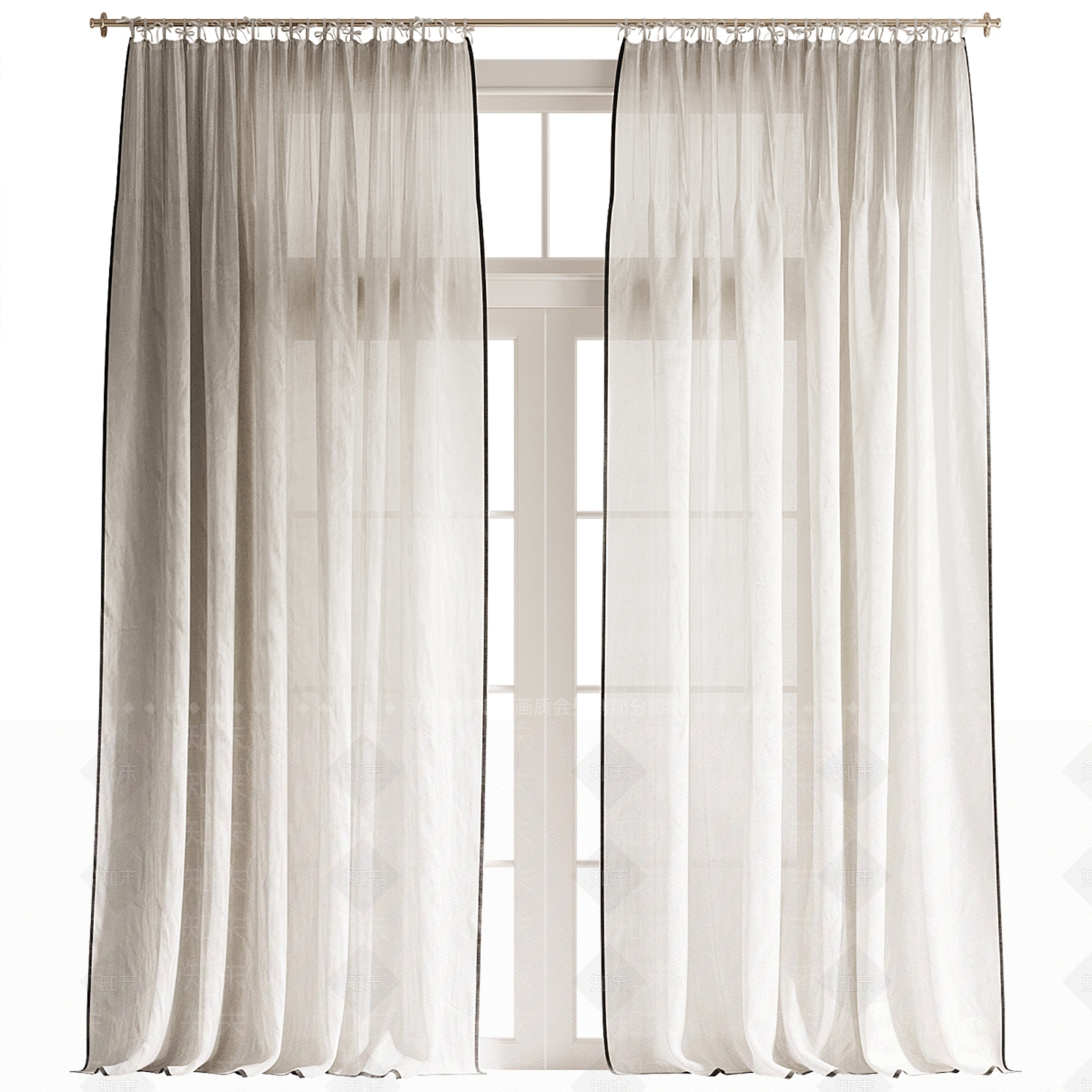 现代通用窗帘3D模型下载【ID:1204093471】