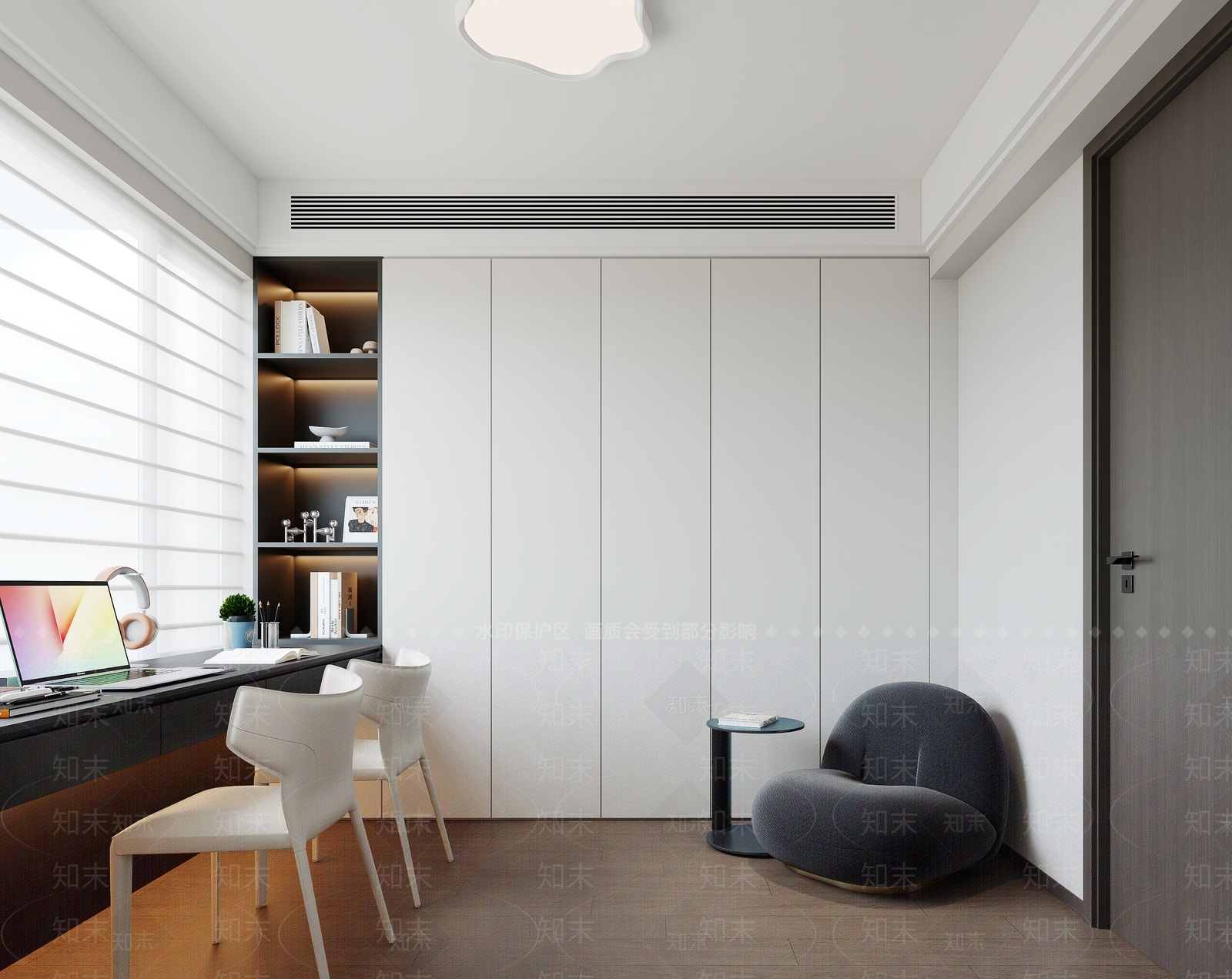 现代书房3D模型下载【ID:1204094376】