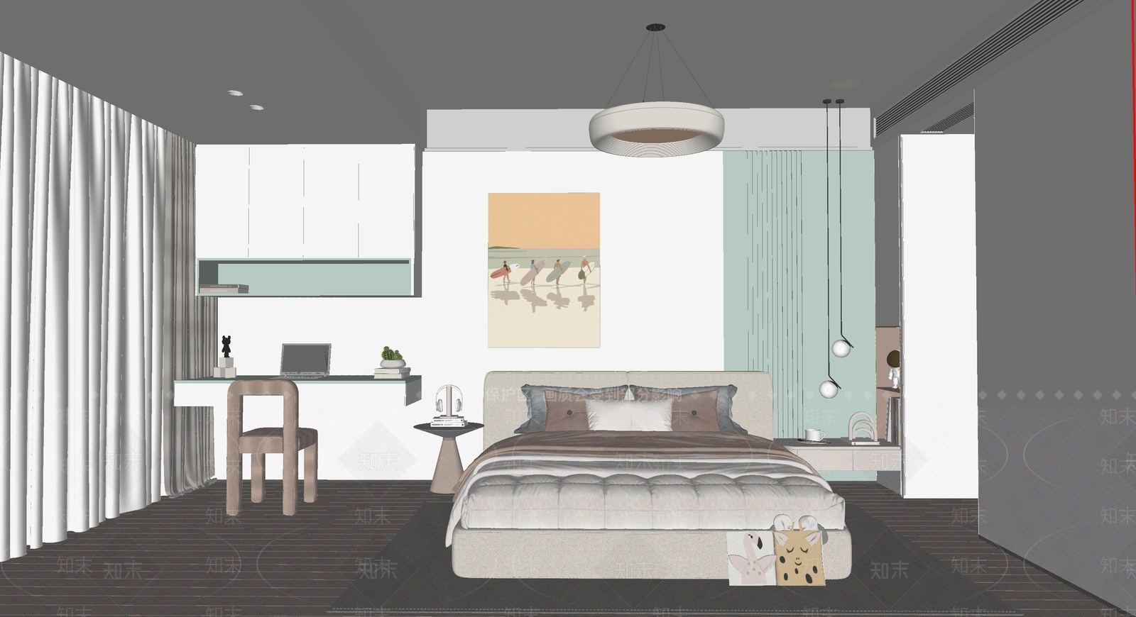 现代家居卧室SU模型下载【ID:1204094409】