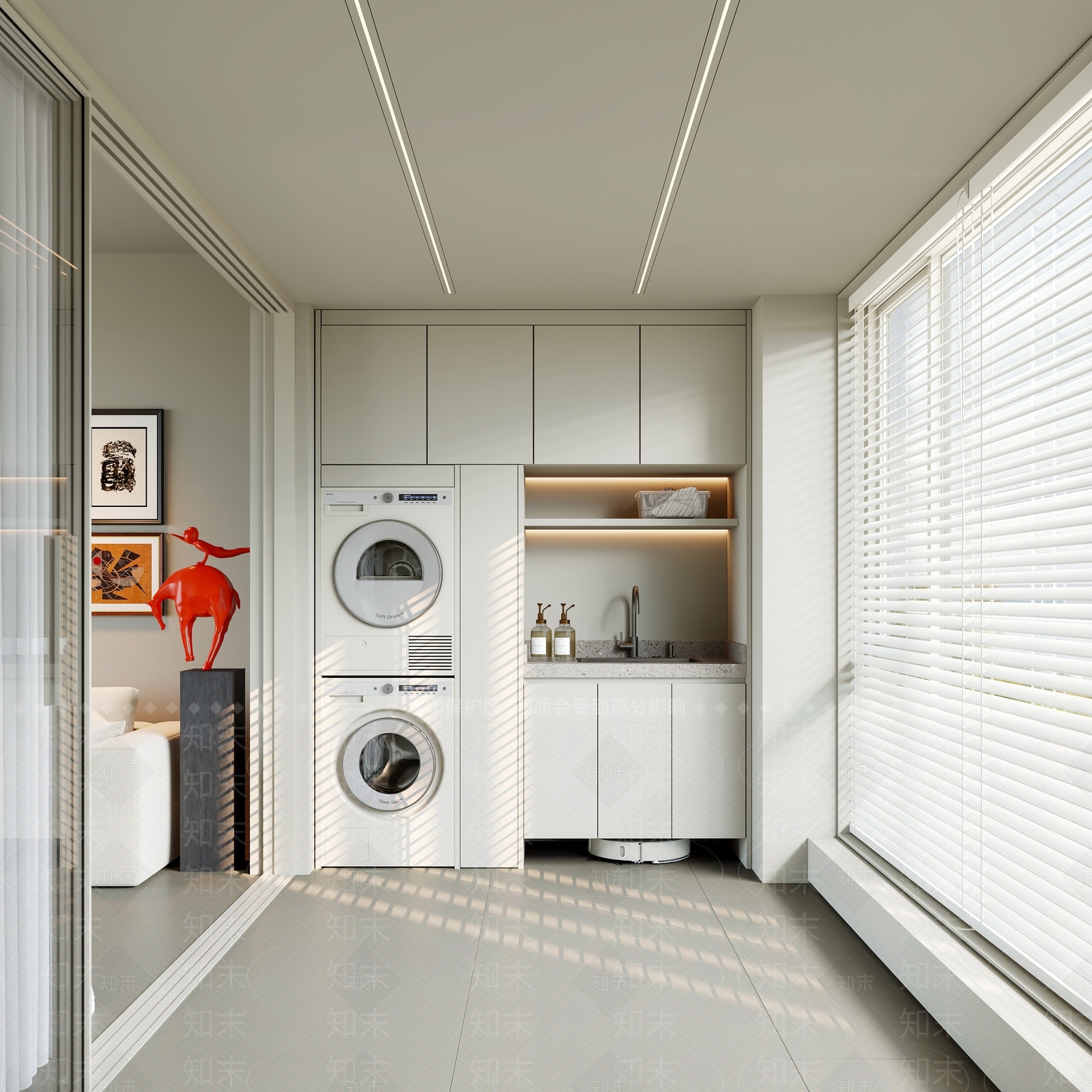 现代奶油阳台3D模型下载【ID:1204094758】