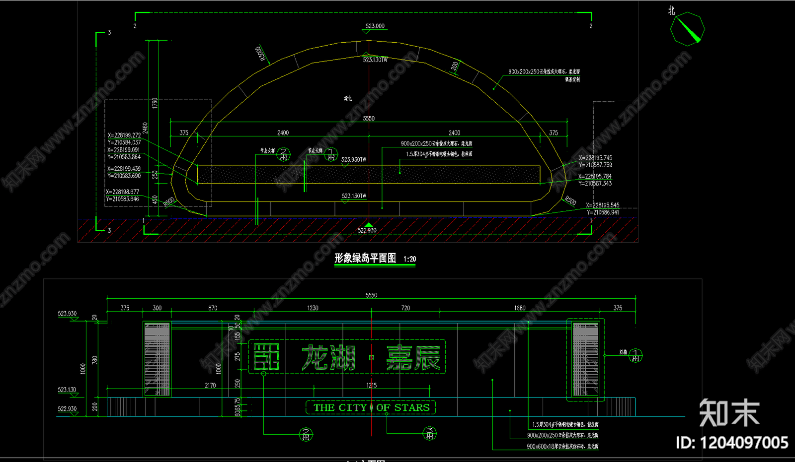 示范区景观cad施工图下载【ID:1204097005】