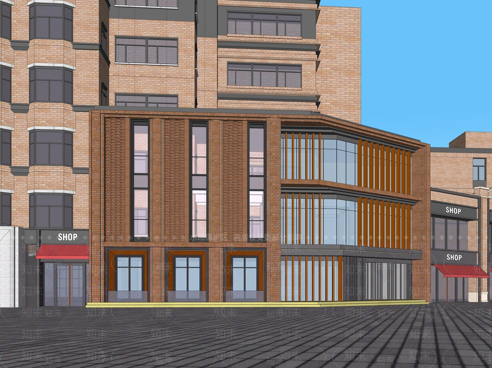 现代商场建筑SU模型下载【ID:1204097107】