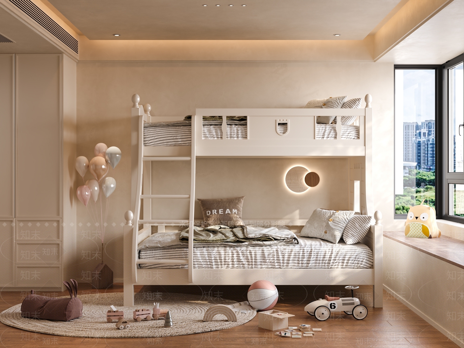 现代北欧上下床3D模型下载【ID:1204097977】